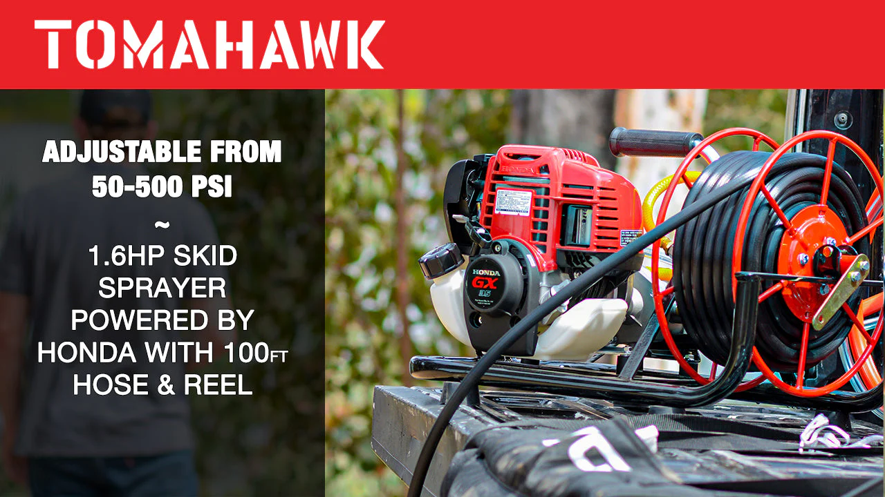 1.6HP Skid Sprayer Barrel Mount Only with Honda GX35 100ft Hose and 500 PSI Pump for Pest Control - Image 6