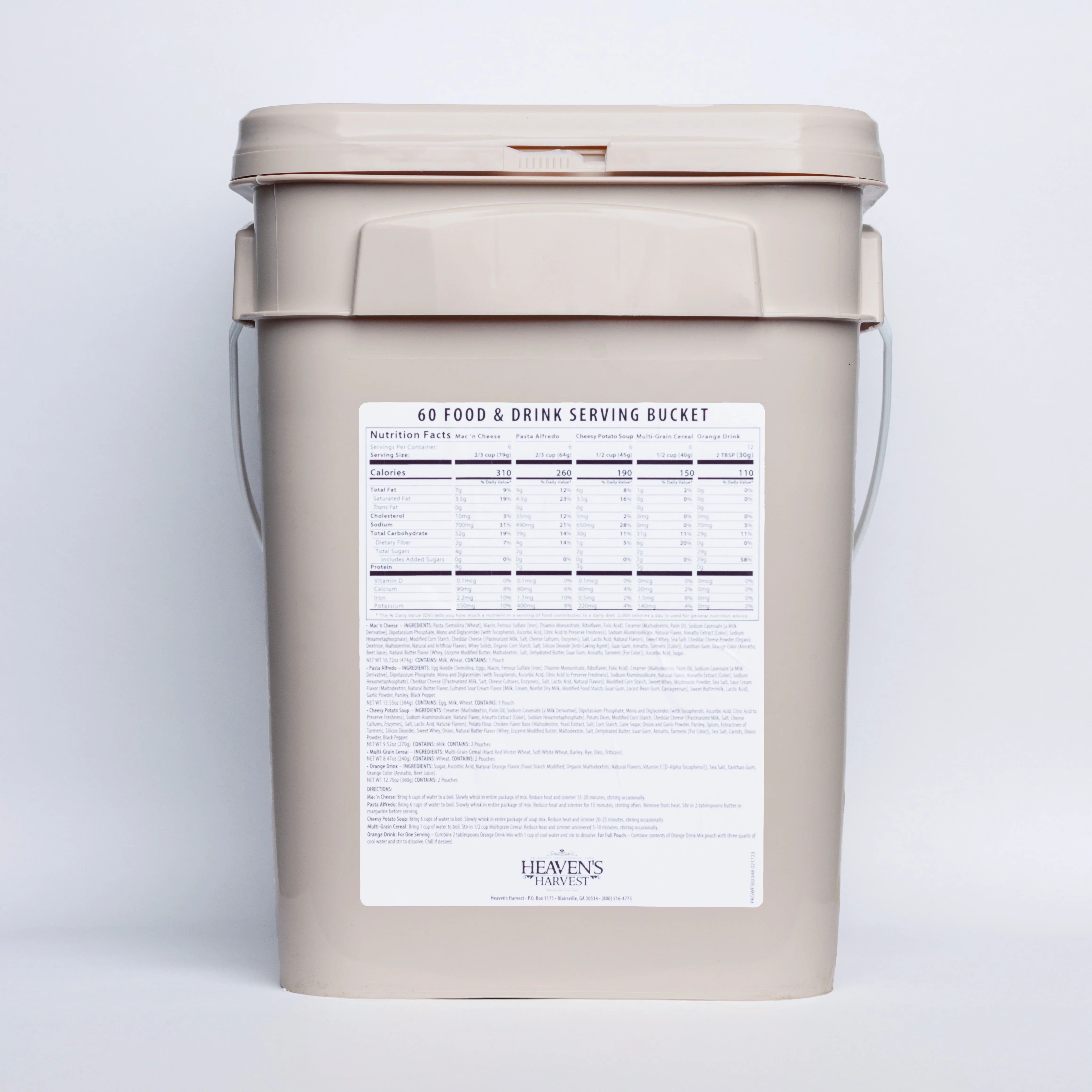 1 Week Kit -Starter Food & Drink Bucket - 1 Person 1 Week - 60 Servings - Emergency Survival Food Kit - Image 4