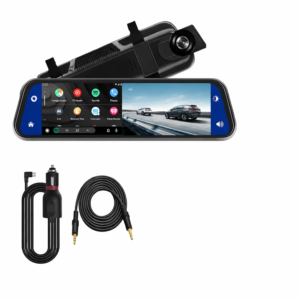 10 Inch 4K Dash Cam Rearview Mirror CarPlay Android Auto GPS WiFi DVR Dual Cam - Image 8