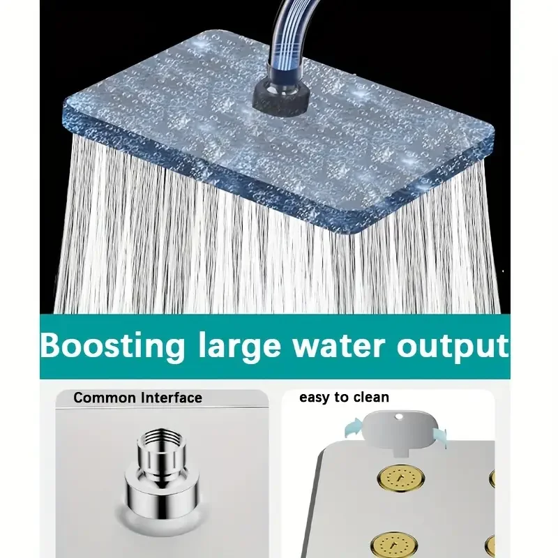 10" Large Overhead Shower Head Pressurized Anti-Block Universal Bathroom Hotel - Image 5