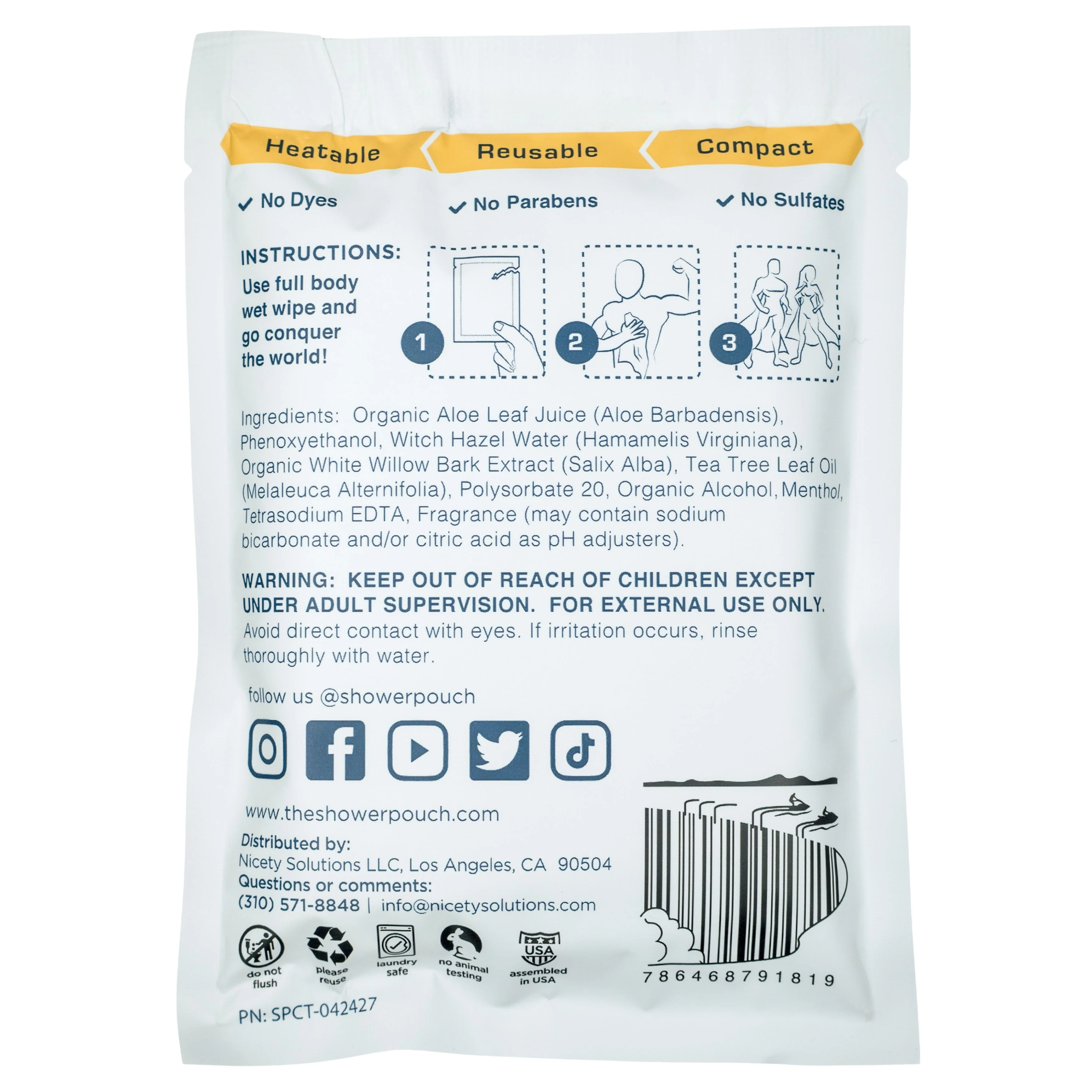 10-pack Shower Pouch XL (2' x 1') Body Wipes - Image 25