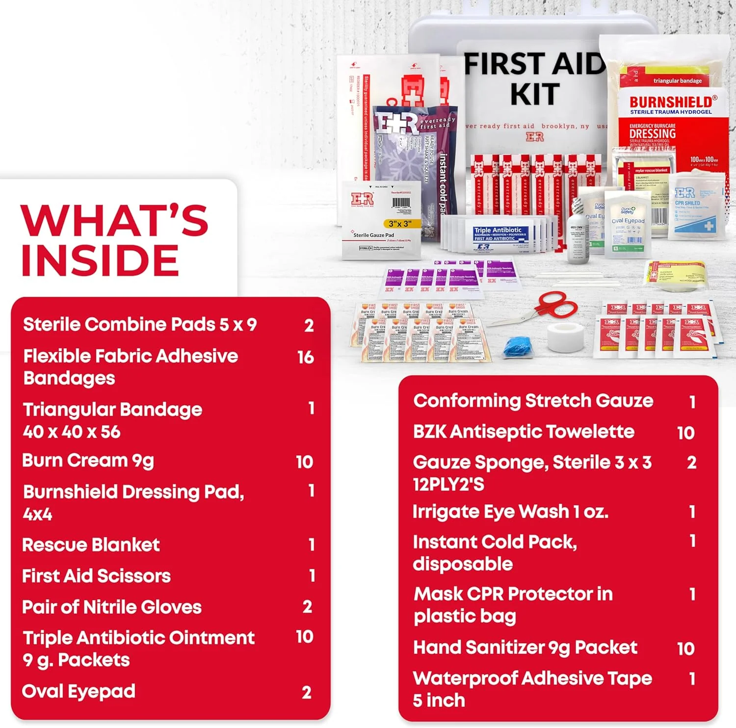 10 Person First Aid Kit - OSHA and ANSI Class A Compliant - Image 4