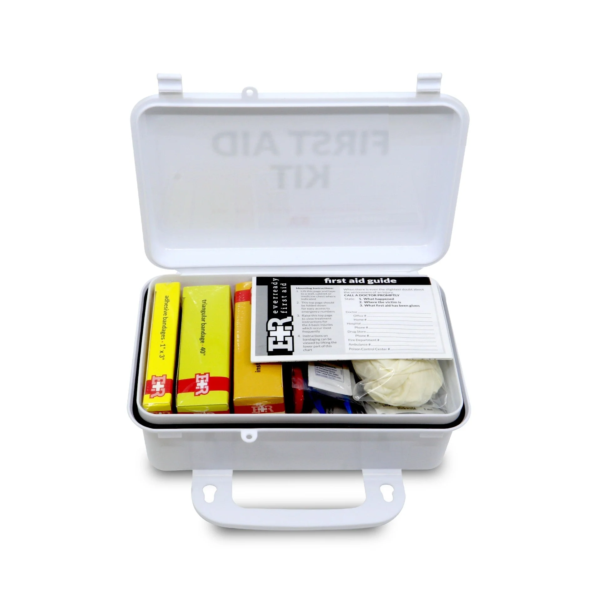 10 Person First Aid Kit with Plastic Case, Type III, ANSI A, OSHA Compliant - Image 2