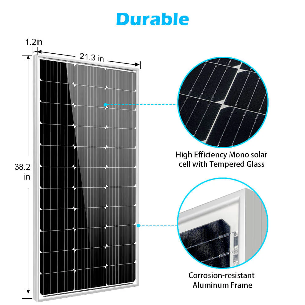 100 Watt Monocrystalline Solar Panel - Image 3