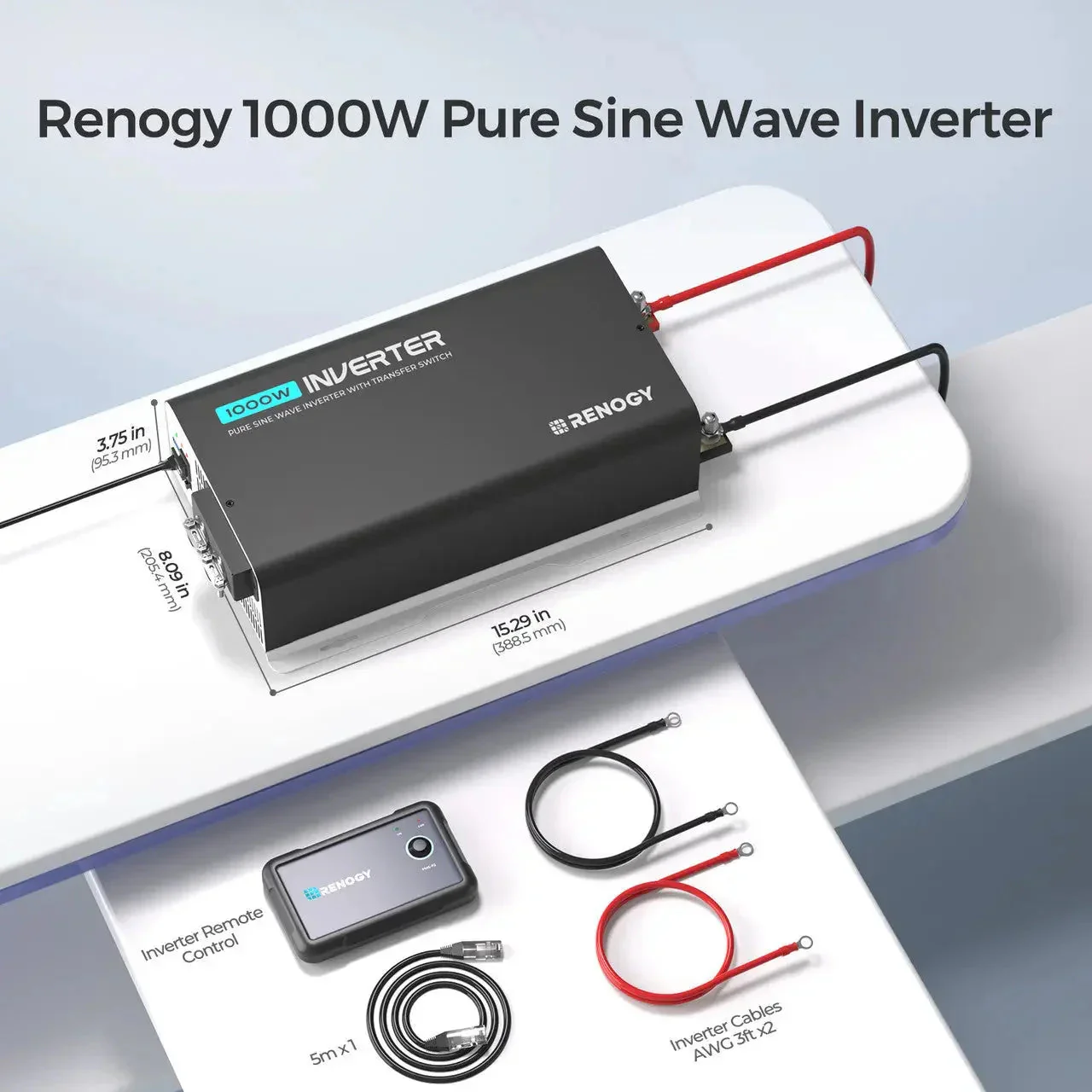1000W 12V Pure Sine Wave Inverter with UPS Transfer Switch and Built-in Bluetooth - Image 10