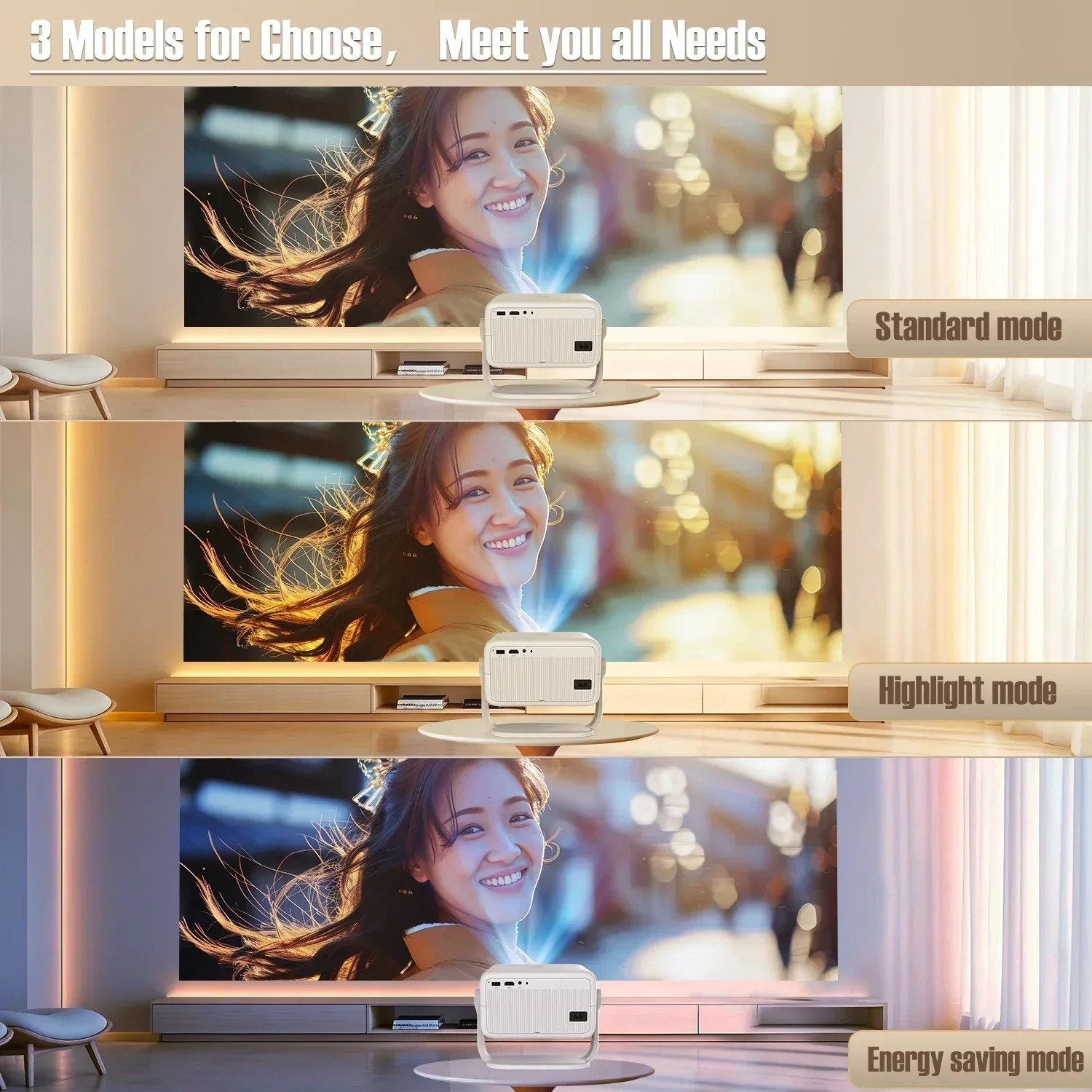 1080P 4K Projector 650ANSI Android 11 Auto Focus WiFi6 BT5.2 Portable Outdoor - Image 4