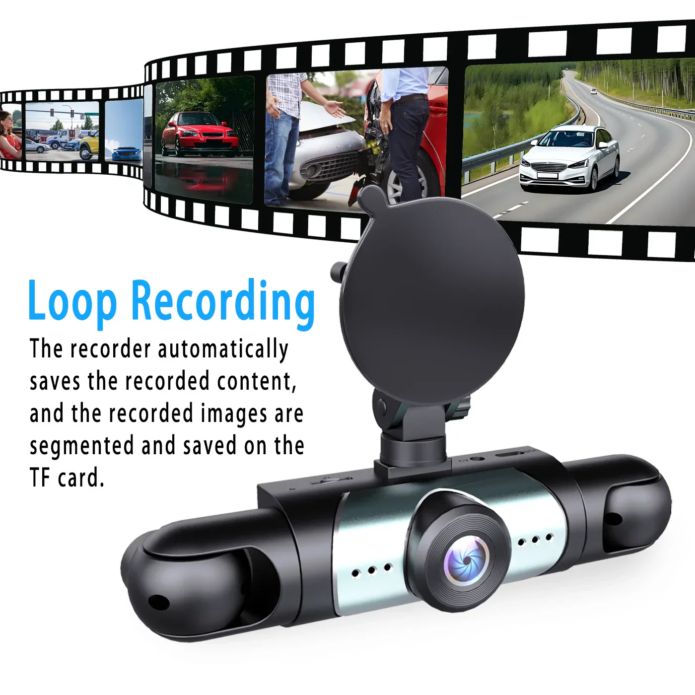 1080P Car DVR Dash Cam 4-Channel with Front Rear Cameras Night Vision G-Sensor Loop - Image 5