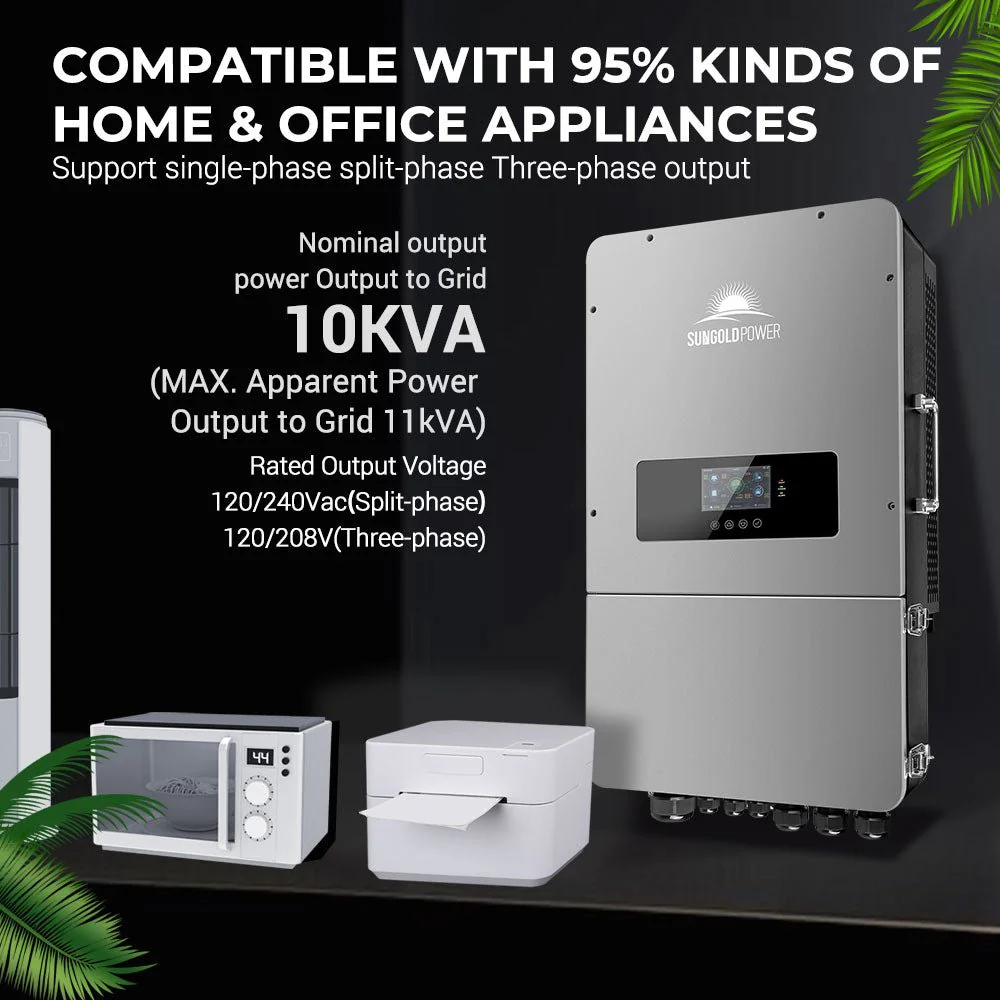 10KW Hybrid Inverter 48V Split Phase Grid Feedback Batteryless (SC) - Image 2