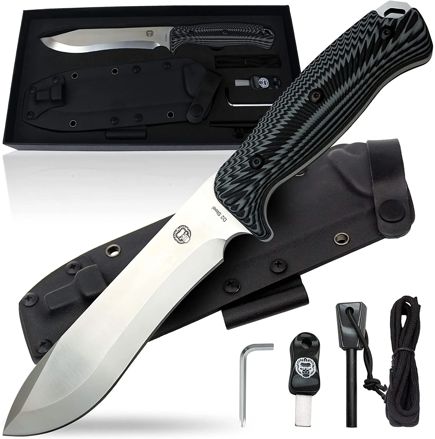 12.32" LAVALINE SURVIVAL KNIFE WITH FIXED 1095 HIGH CARBON STEEL BLADE - Image 2