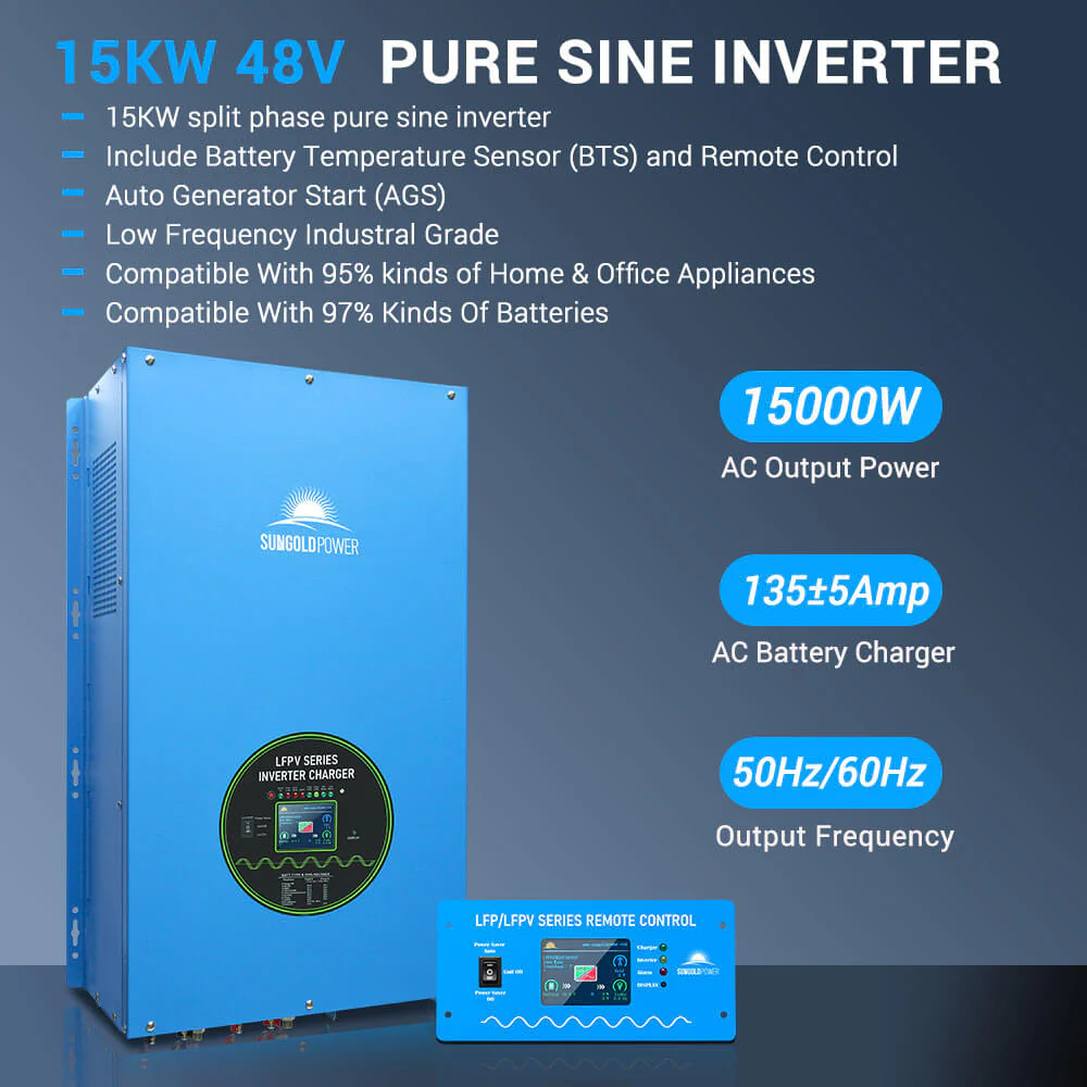 12000W/ 15000W/ 18000W 48V Split Phase Pure Sine Wave Inverter Charger - Image 15
