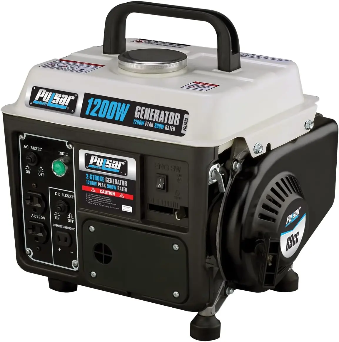 1200W Portable Gas Powered Generator with Carrying Handle for Home Backup - Image 5