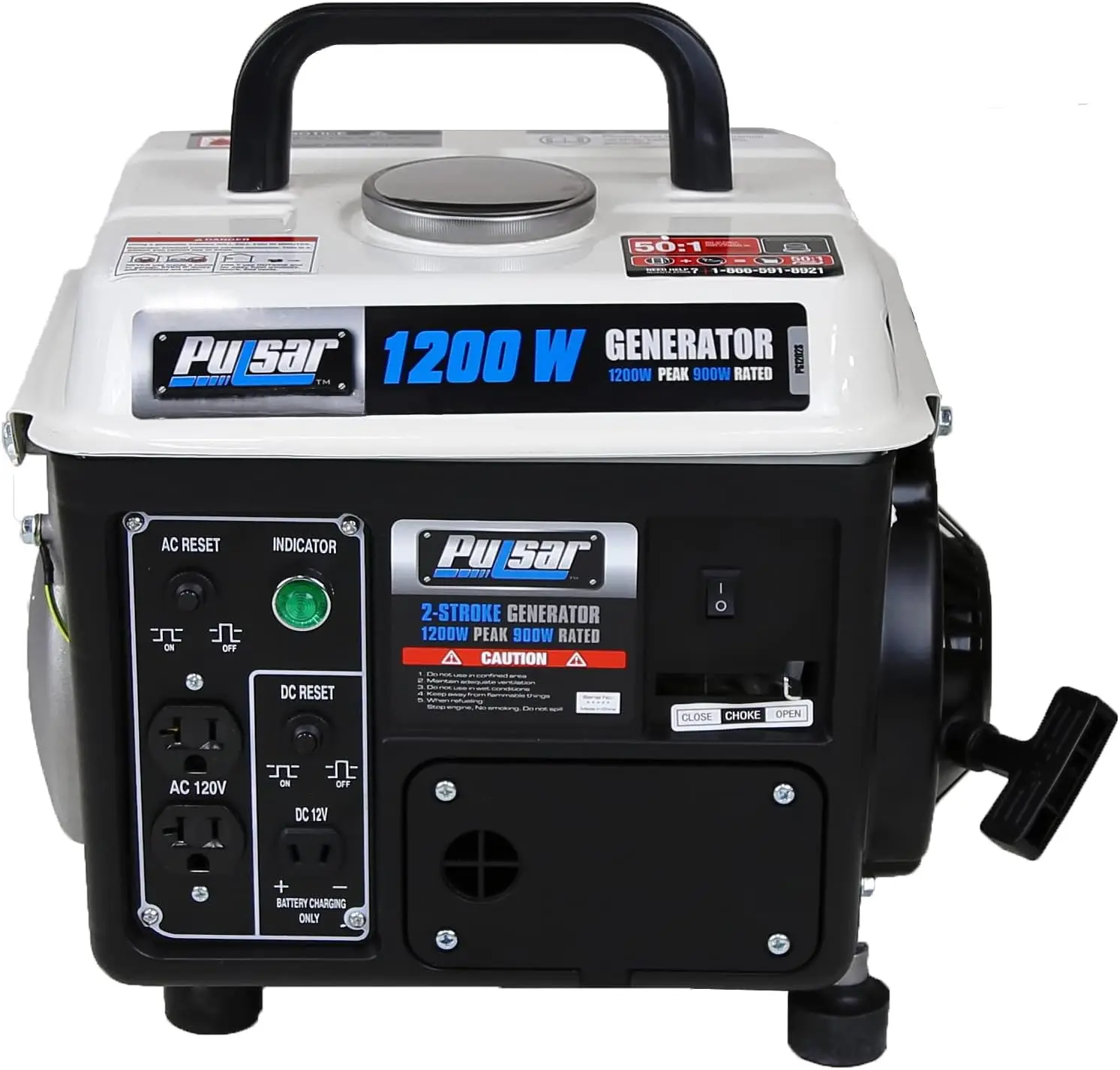 1200W Portable Gas Powered Generator with Carrying Handle for Home Backup - Image 6
