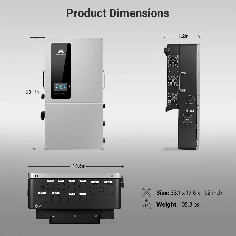 12KW 48V All-in-one Hybrid Solar inverter | Whole Home Backup (200A)| SGS-12K18MAX - Image 10