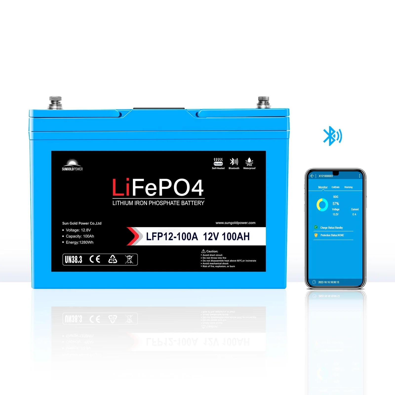 12V 100Ah/ 200Ah LiFePo4 Deep Cycle Lithium Battery Bluetooth / Self-Heating / IP65 - Image 10