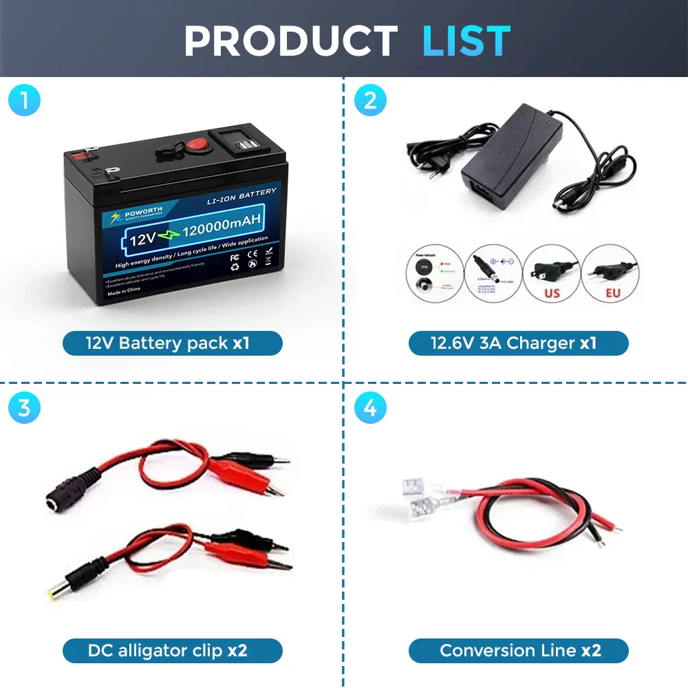 12V 150Ah Lithium Battery with BMS for RV Home Solar Off-Grid Marine Power System - Image 5
