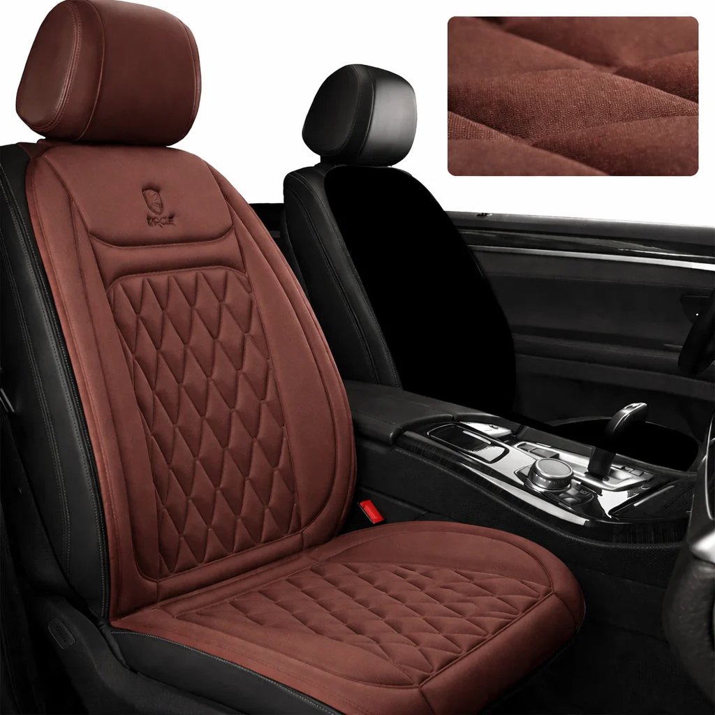 12V/24V Heated Car Seat Cushion – Fast Heating Winter Car Seat Warmer Pad - Image 16