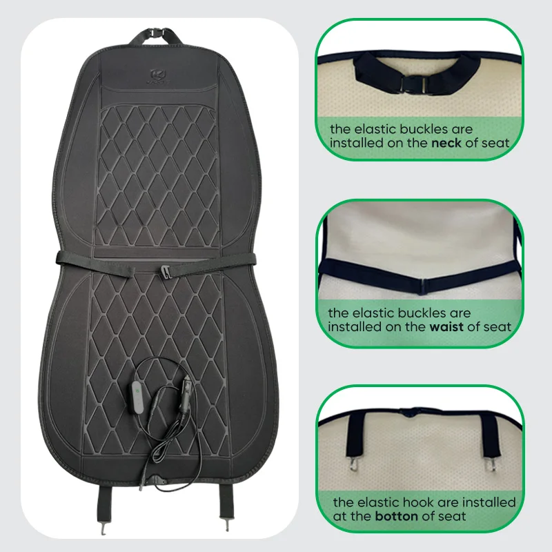 12V/24V Heated Car Seat Cushion – Fast Heating Winter Car Seat Warmer Pad - Image 6