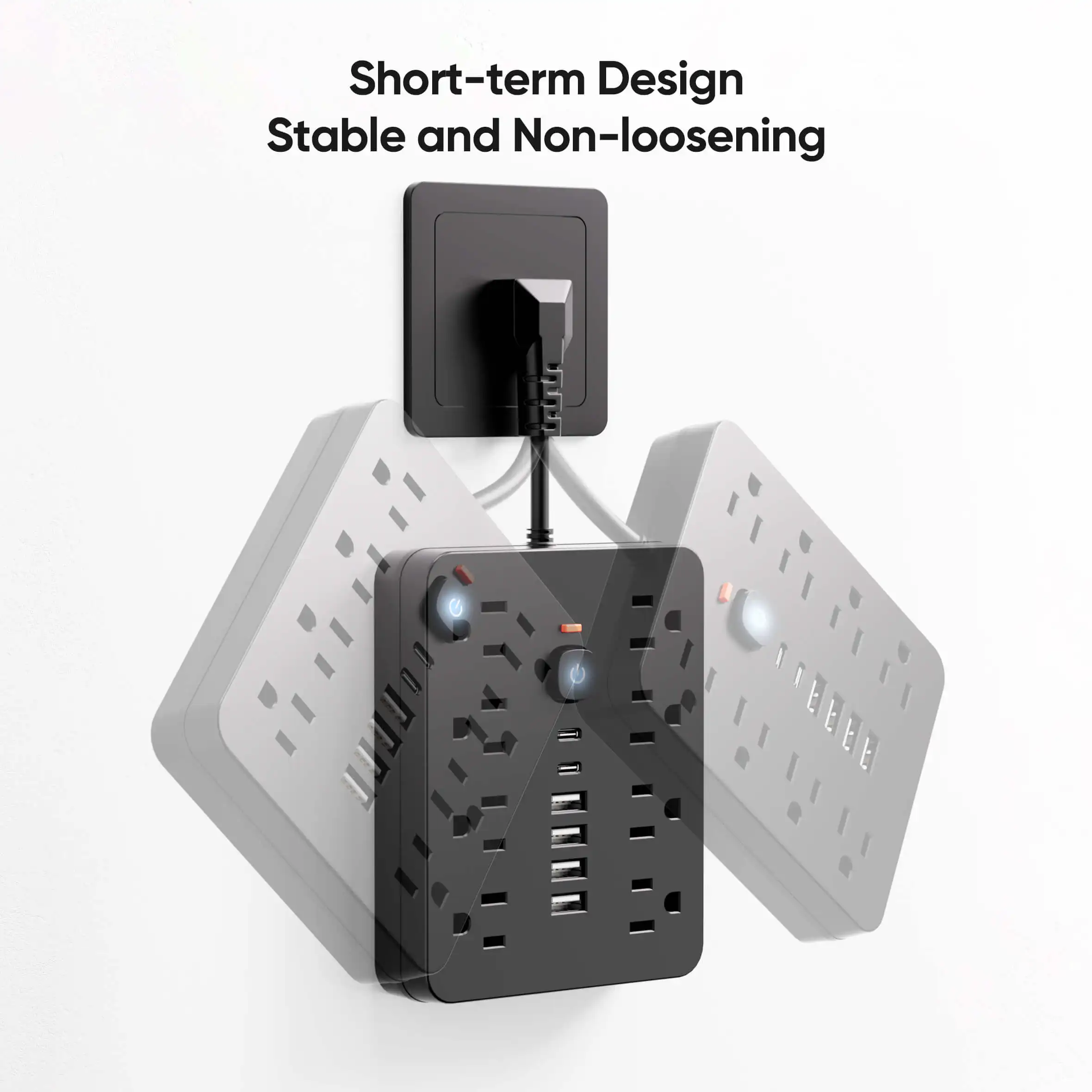 14-in-1 Power Strip Surge Protector with 8 AC Outlets 4 USB 2 Type-C Fast Charging - Image 6