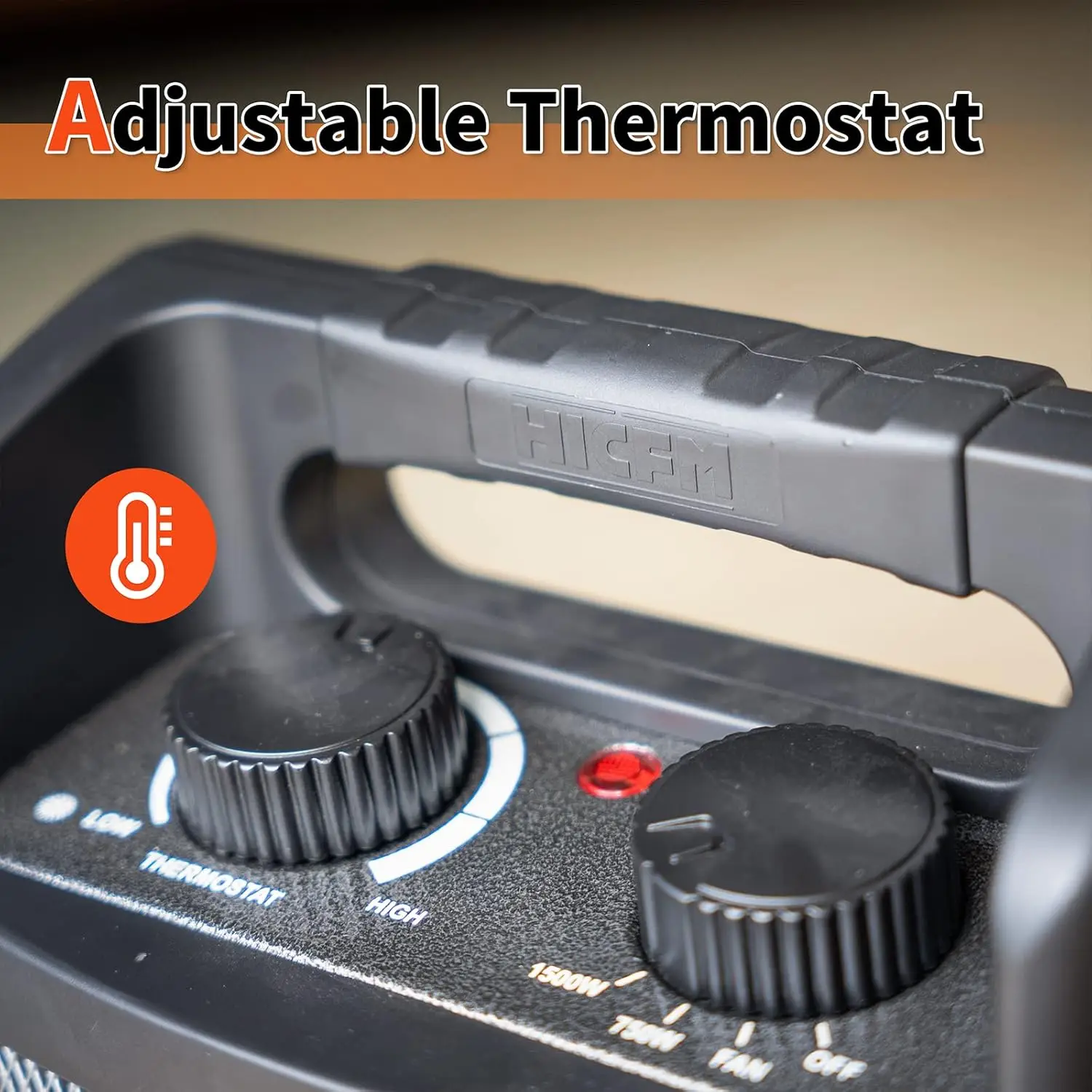 1500W Electric Space Heater – Utility Heater 5120 BTU with Thermostat Control - Image 3