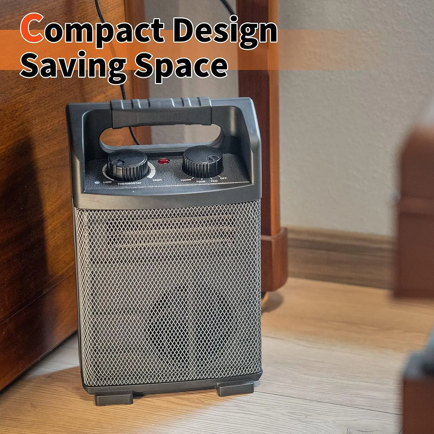 1500W Electric Space Heater – Utility Heater 5120 BTU with Thermostat Control - Image 4