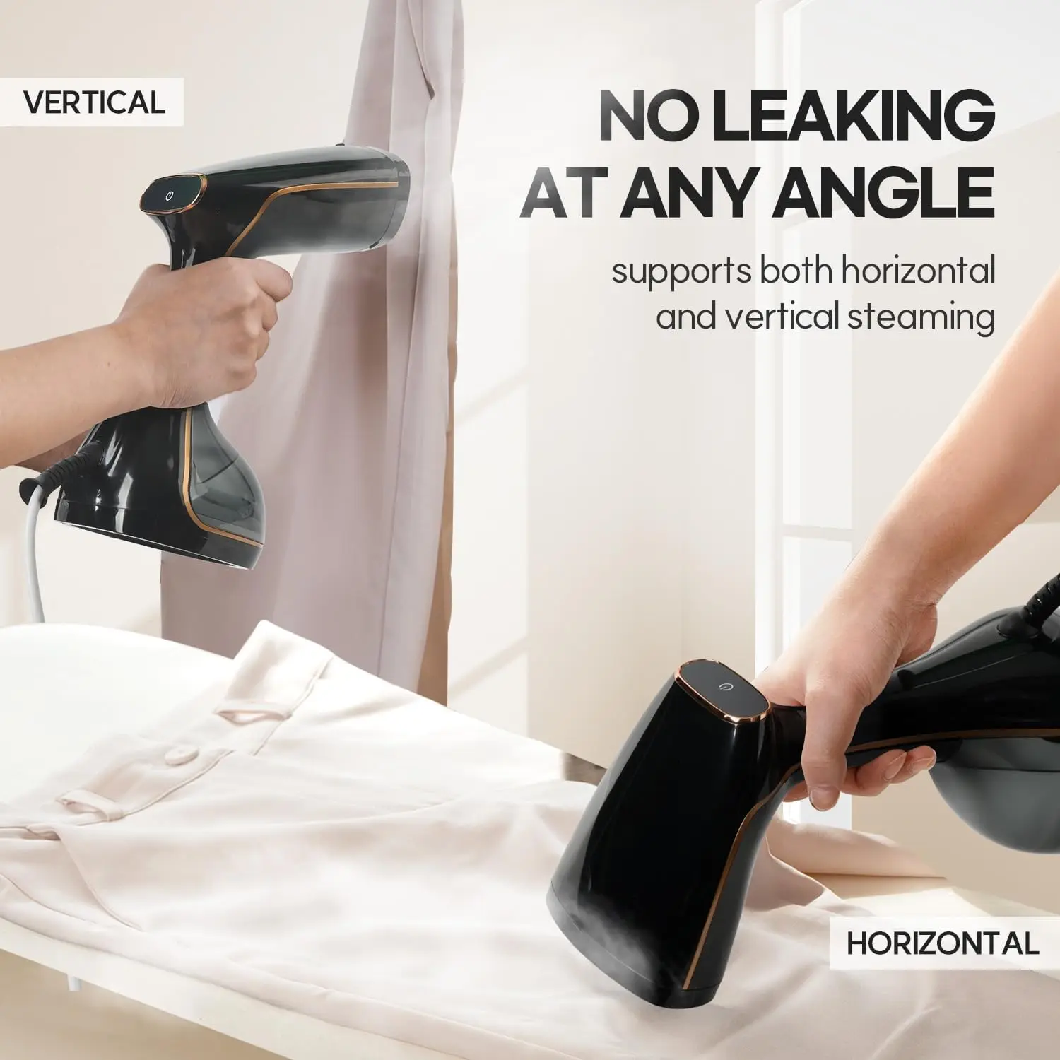 1500W Handheld Garment Steamer 3 Steam Levels Fast Heat Up Travel Home - Image 5