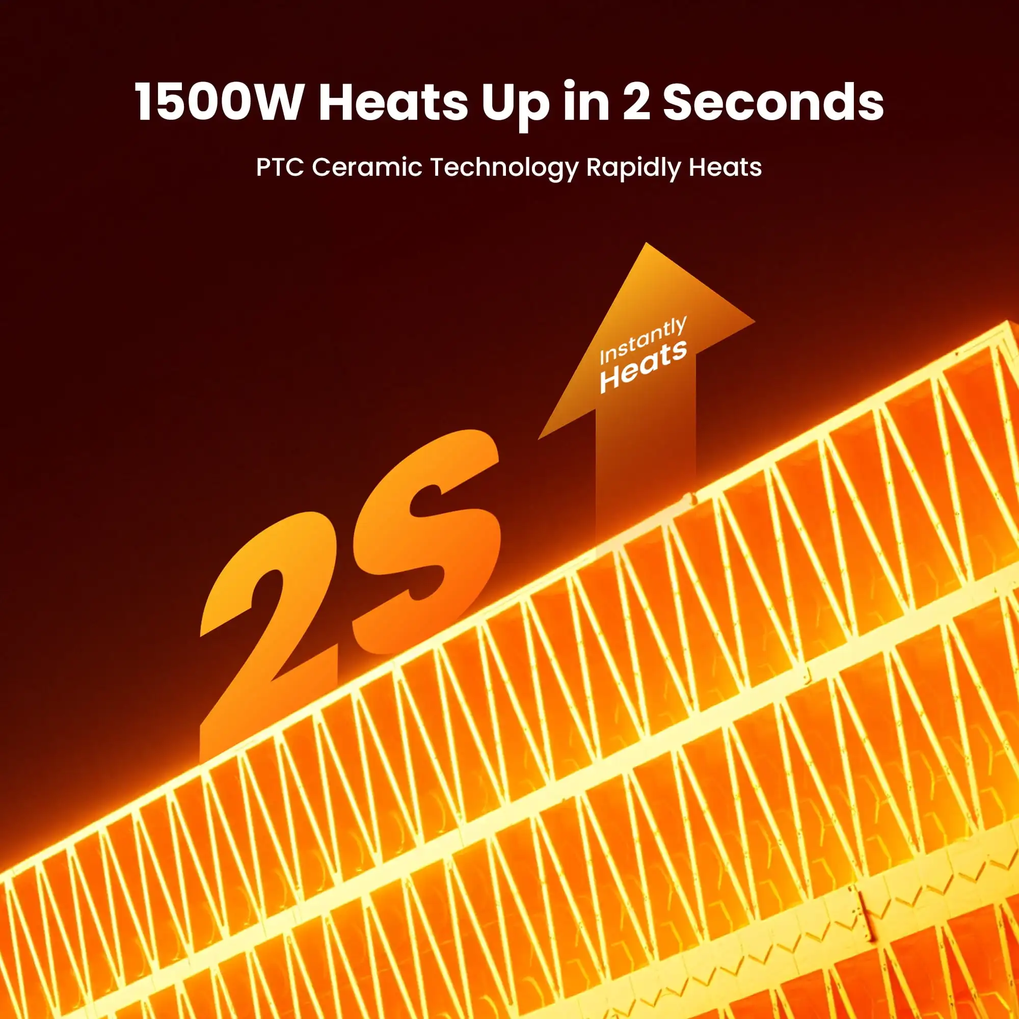 1500W Space Heater with Remote PTC Fast Heating 70° Oscillation 12H Timer - Image 2