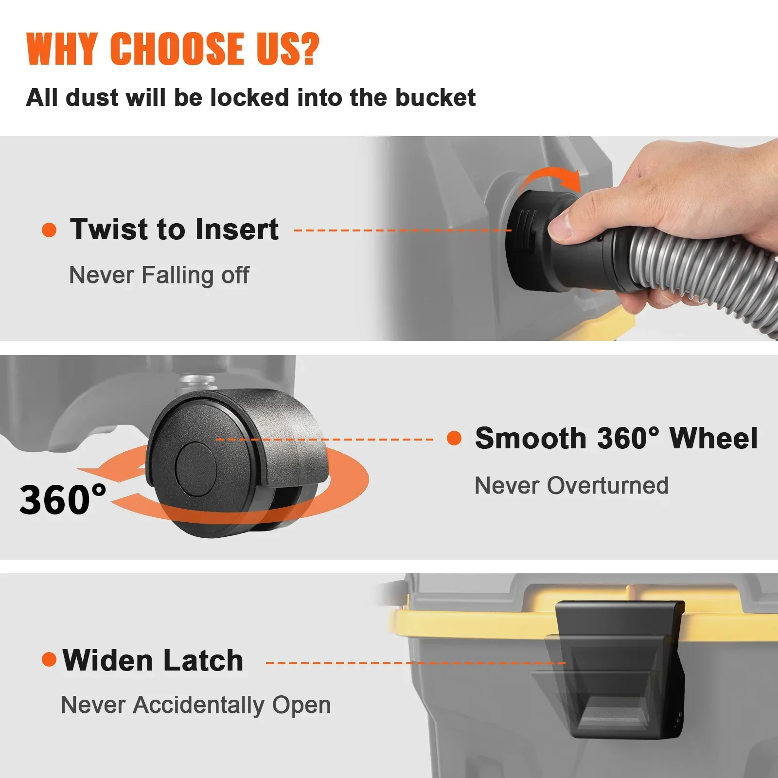 15L Wet Dry Vacuum Cleaner 1200W Strong Suction Air Blower for Car Home - Image 6