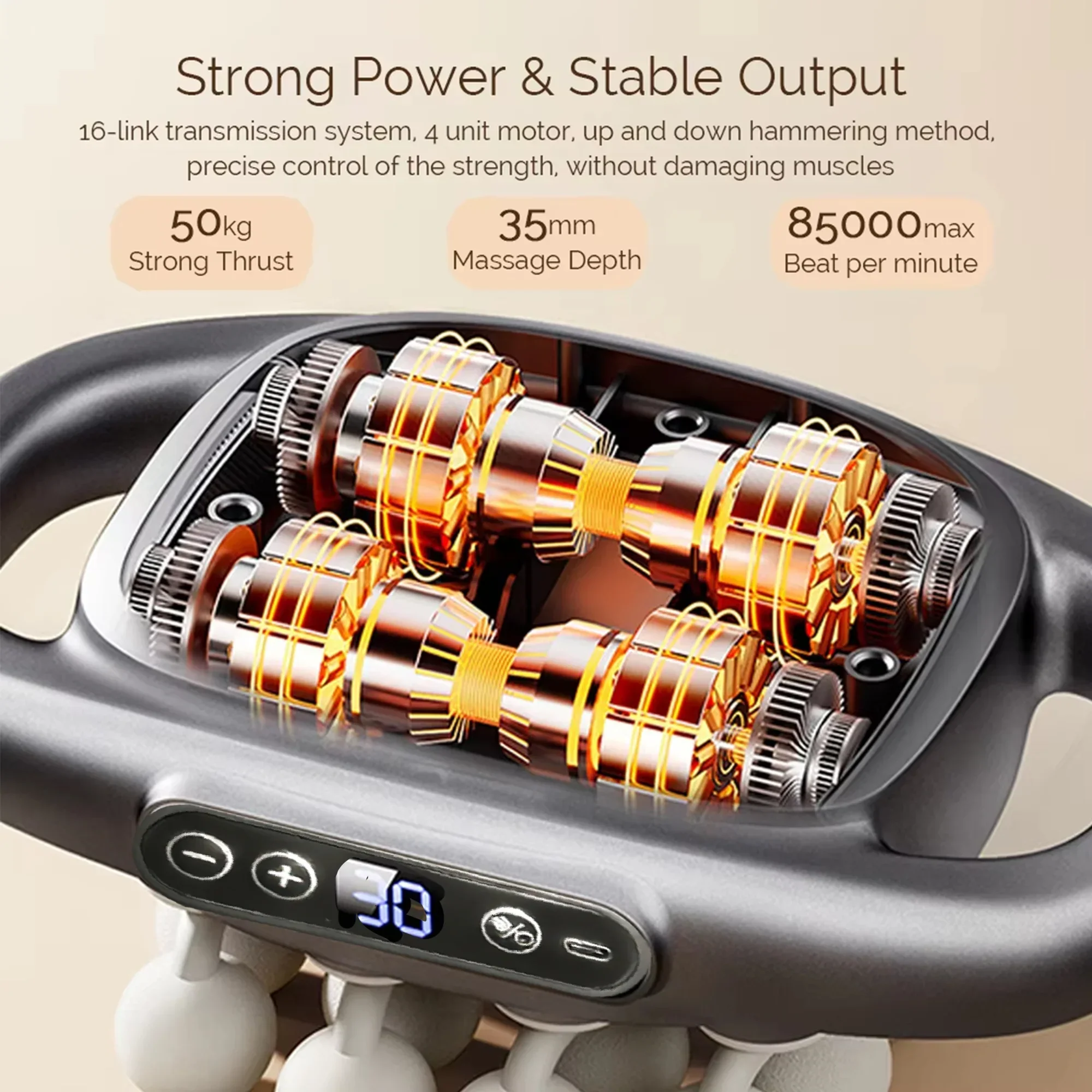 16-Head Deep Tissue Massage Gun Set Electric Muscle Massager for Back Shoulders Legs - Image 5
