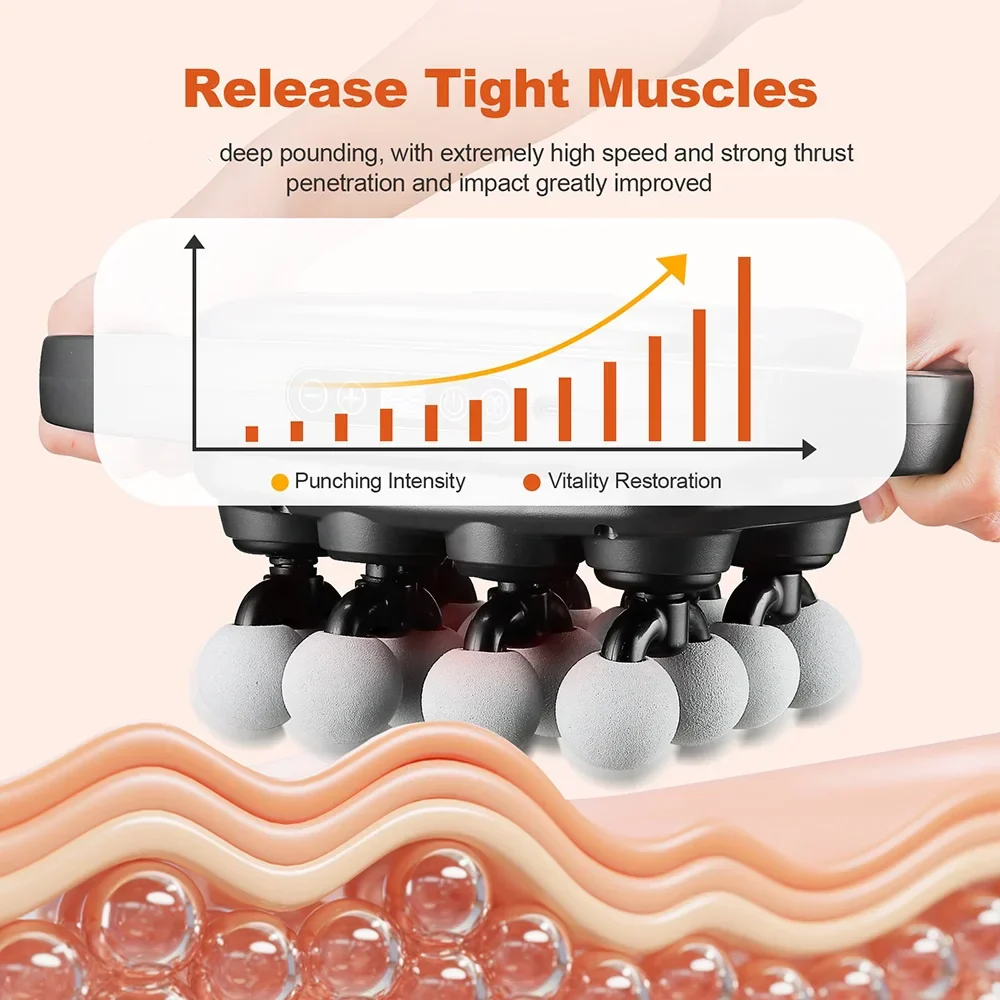 16-Head Fascia Massage Gun High-Frequency Muscle Massager for Neck Back Shoulders - Image 4