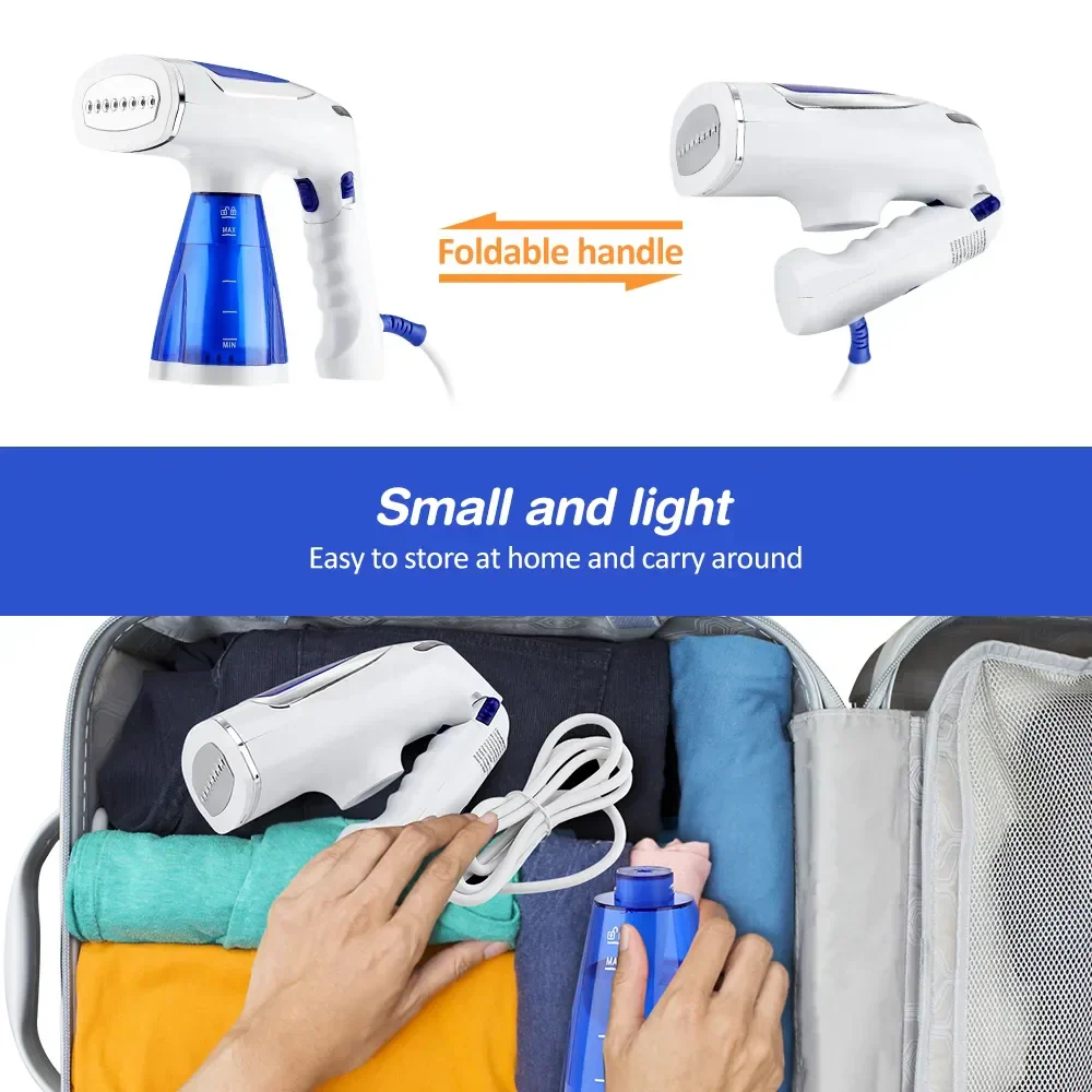 1600W Handheld Garment Steamer Foldable Portable Steam Iron for Clothes - Image 2