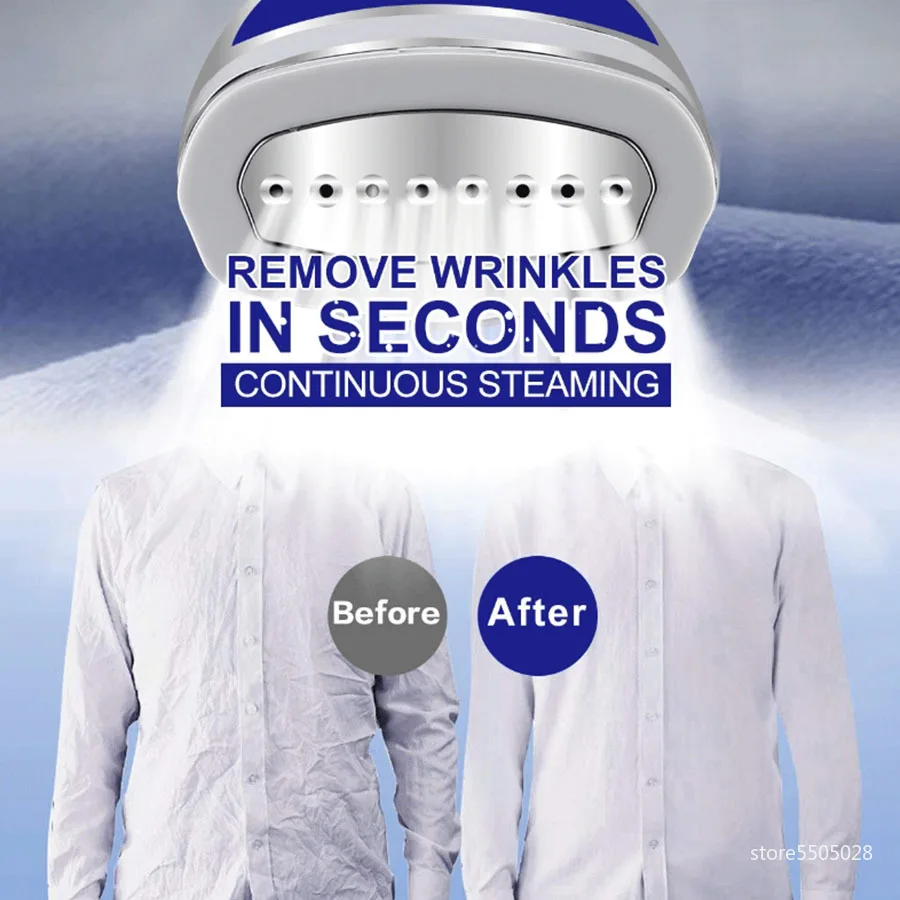 1600W Portable Garment Steamer Foldable Travel Steam Iron Handheld 3 Speed - Image 5