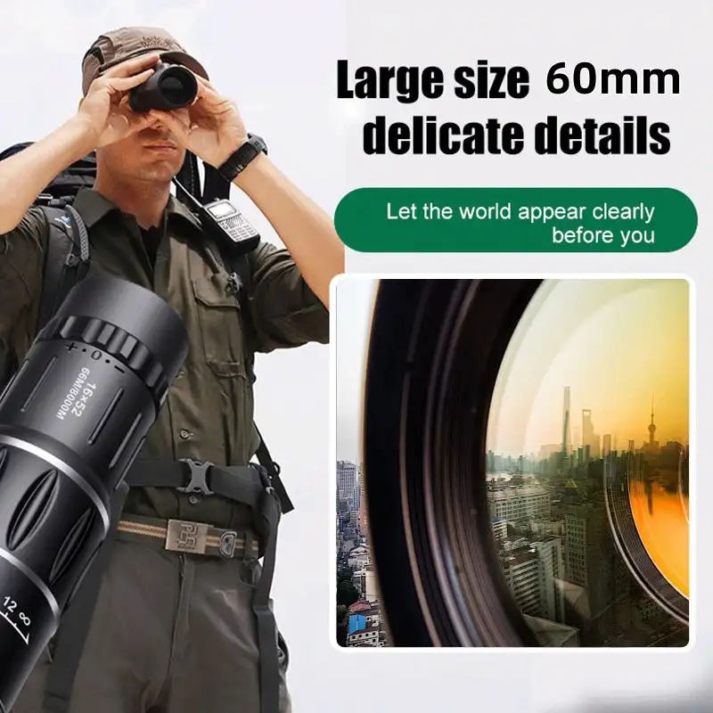 16x52 High Power Monocular Telescope Dual Focus Zoom Long Range Outdoor Viewing Scope - Image 3