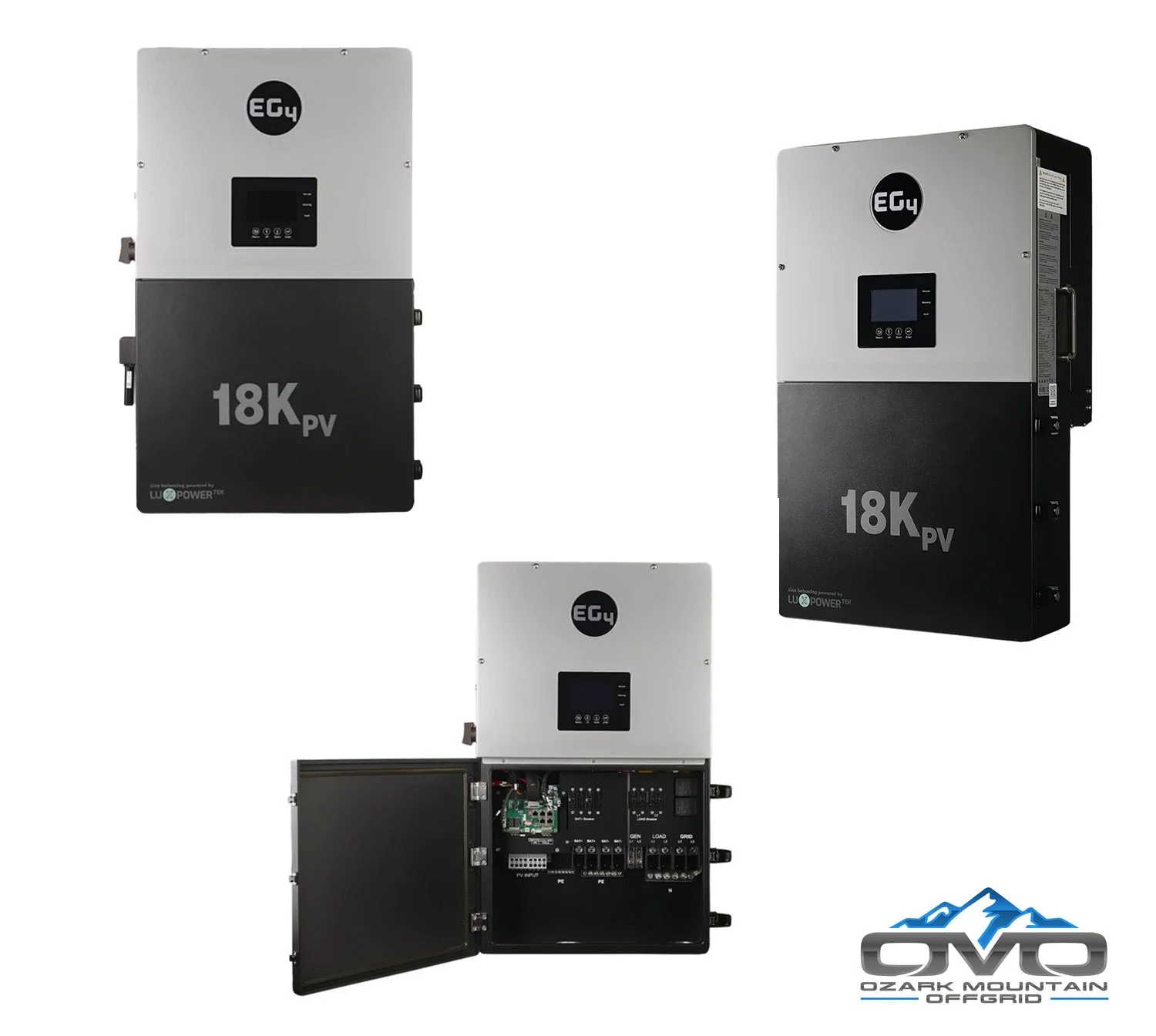 17KW Complete Offgrid Solar Kit + EG4 18kPV + 2x 14.3KW 48V EG4 Lithium Indoor Wall Battery + 17.6KW Solar with Ground Mount and Wiring - Image 2