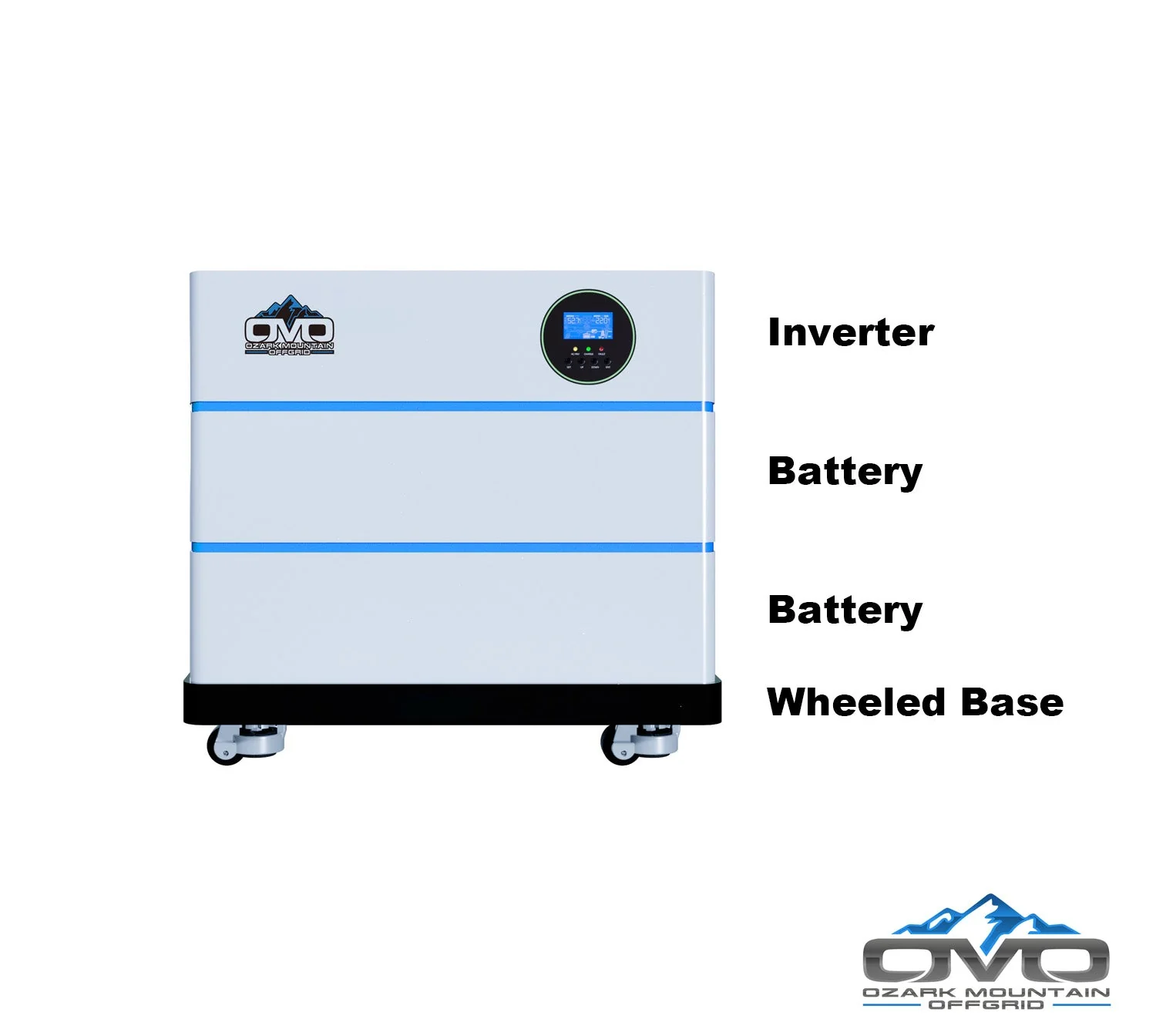2.2KW OMO All-In-One Customizable Stacking Inverter/Battery System 5500W Inverter + 10.24K Lithium Battery + 2.2KW Solar Roof Mount - Image 2