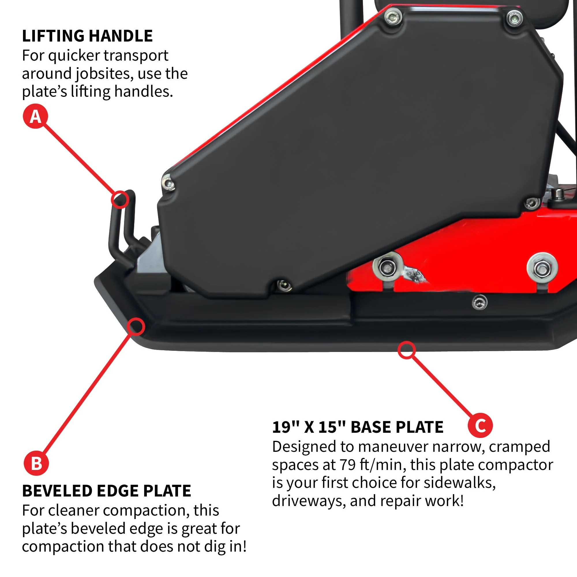 2 HP Electric Vibratory Plate Compactor Tamper for Gravel Soil Compaction - Image 8