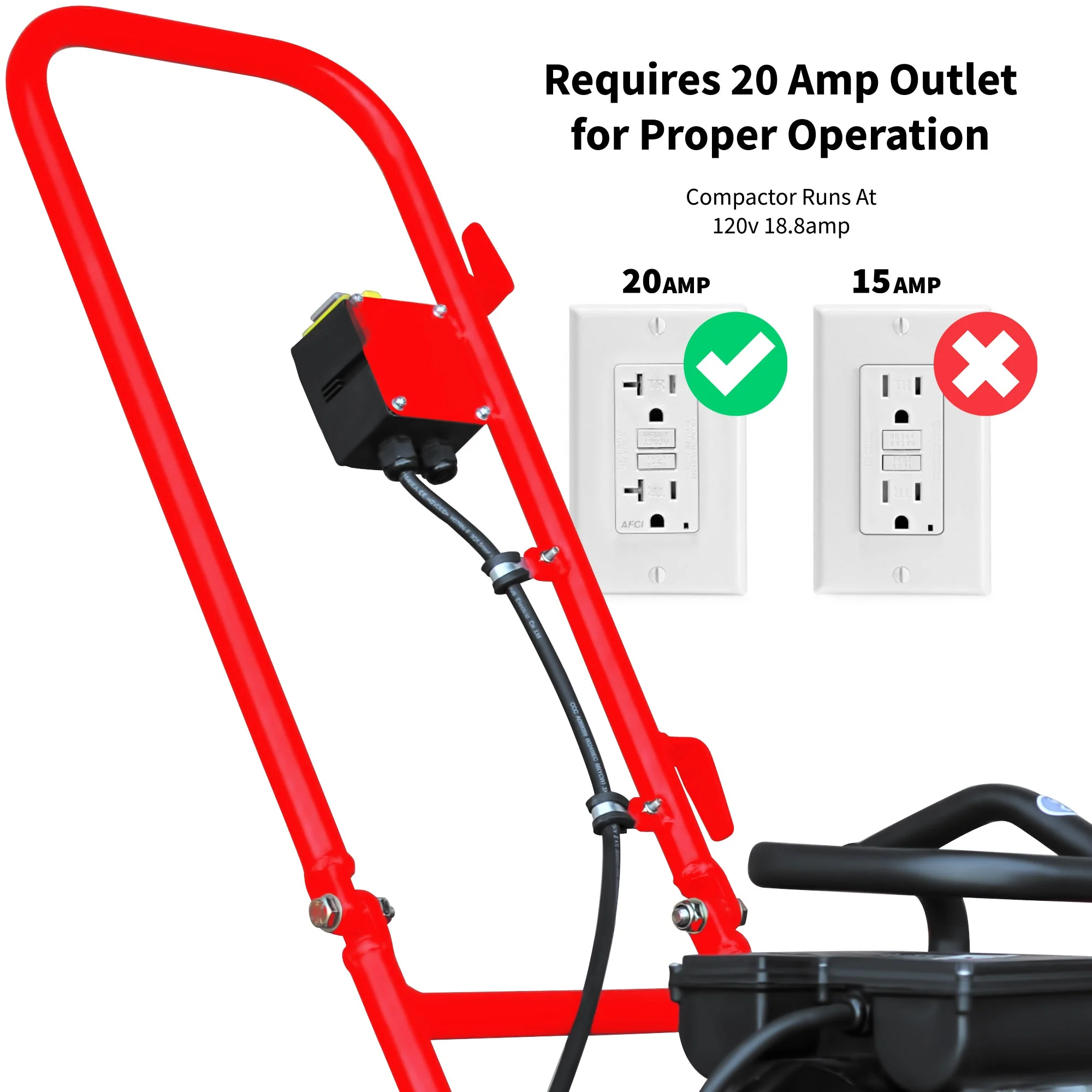 2 HP Electric Vibratory Plate Compactor Tamper for Gravel Soil Compaction - Image 9