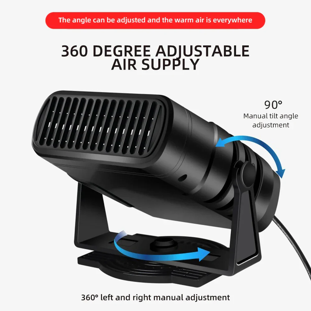 2-in-1 Car Cooling & Heater Fan – Windshield Defogger Defroster 12V/24V Auto - Image 4