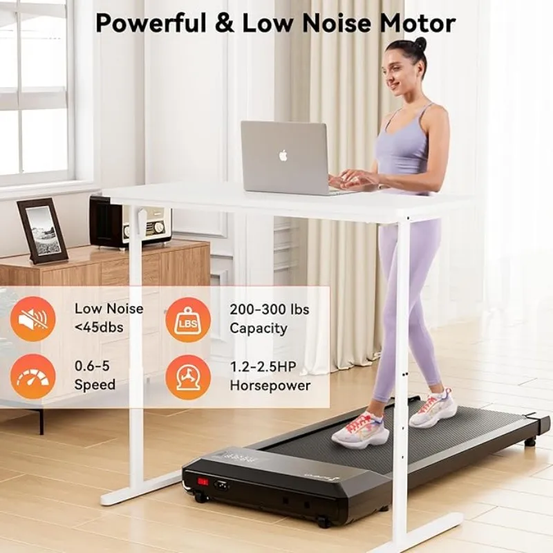 2-in-1 Under Desk Treadmill 2.5HP Walking Pad for Home Office with APP & Remote - Image 2