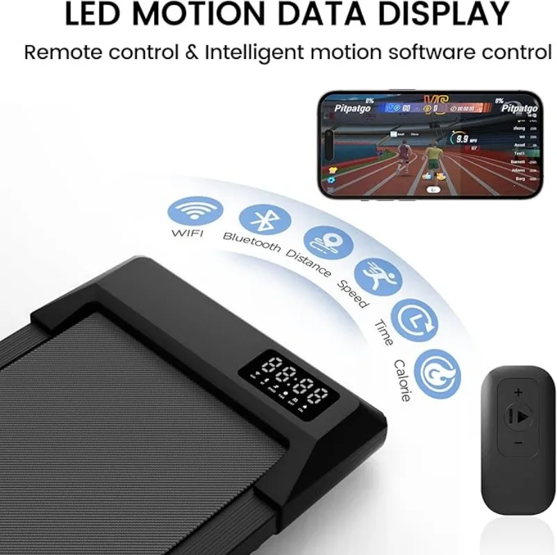 2-in-1 Under Desk Treadmill 2.5HP Walking Pad for Home Office with APP & Remote - Image 6