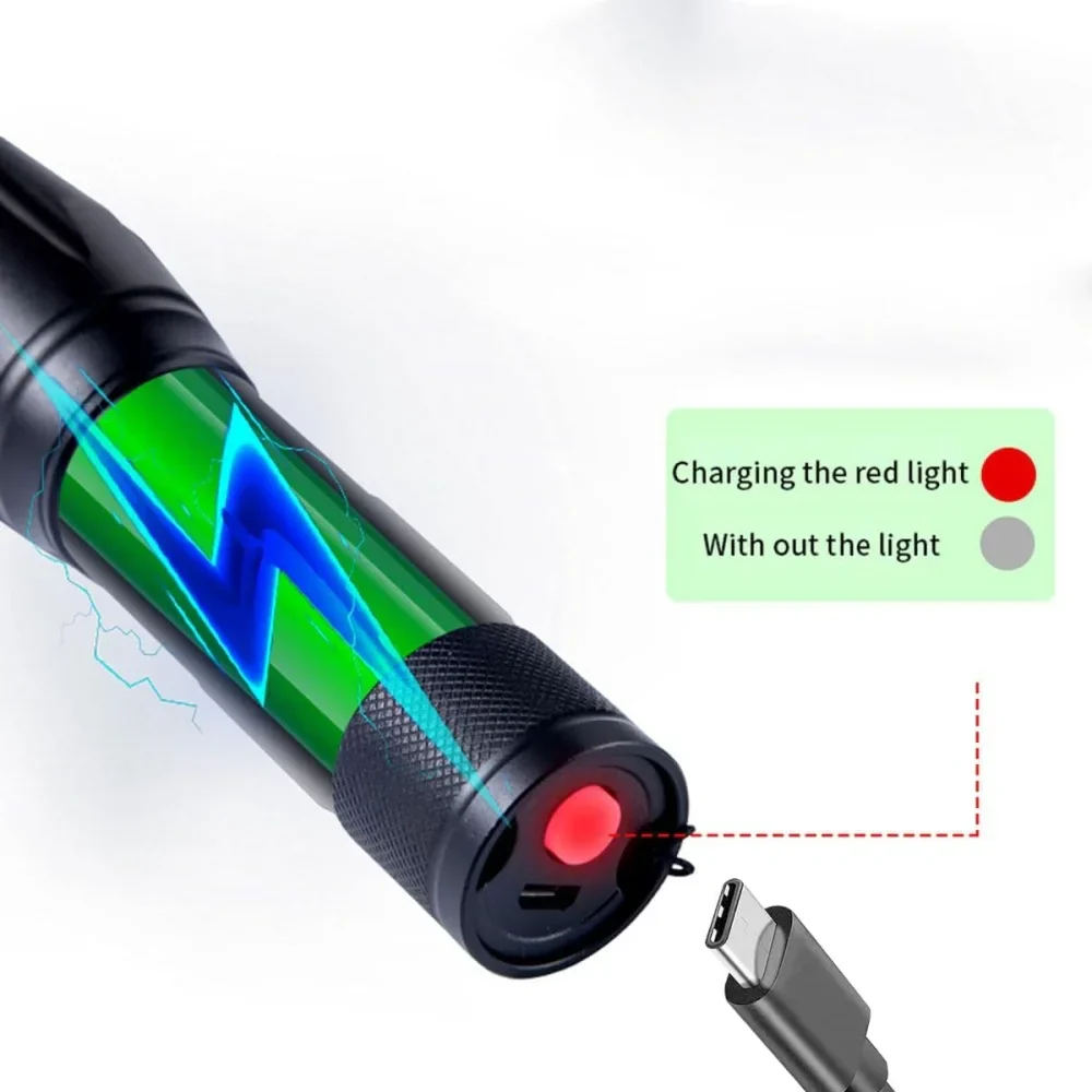 2 in 1 UV Flashlight 395nm Type C Rechargeable Blacklight Pet Stain Detection - Image 3