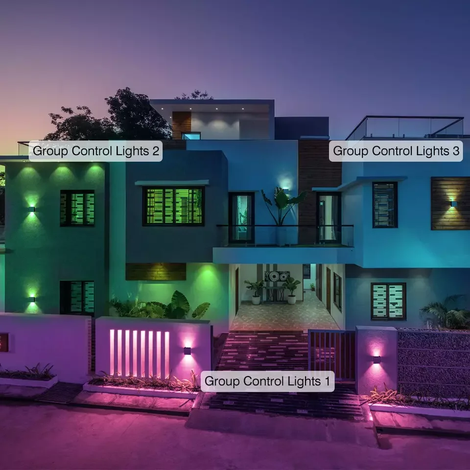 2 Pack Smart Outdoor Wall Lights RGBCW 10W LED Patio Lights App Voice Control - Image 5