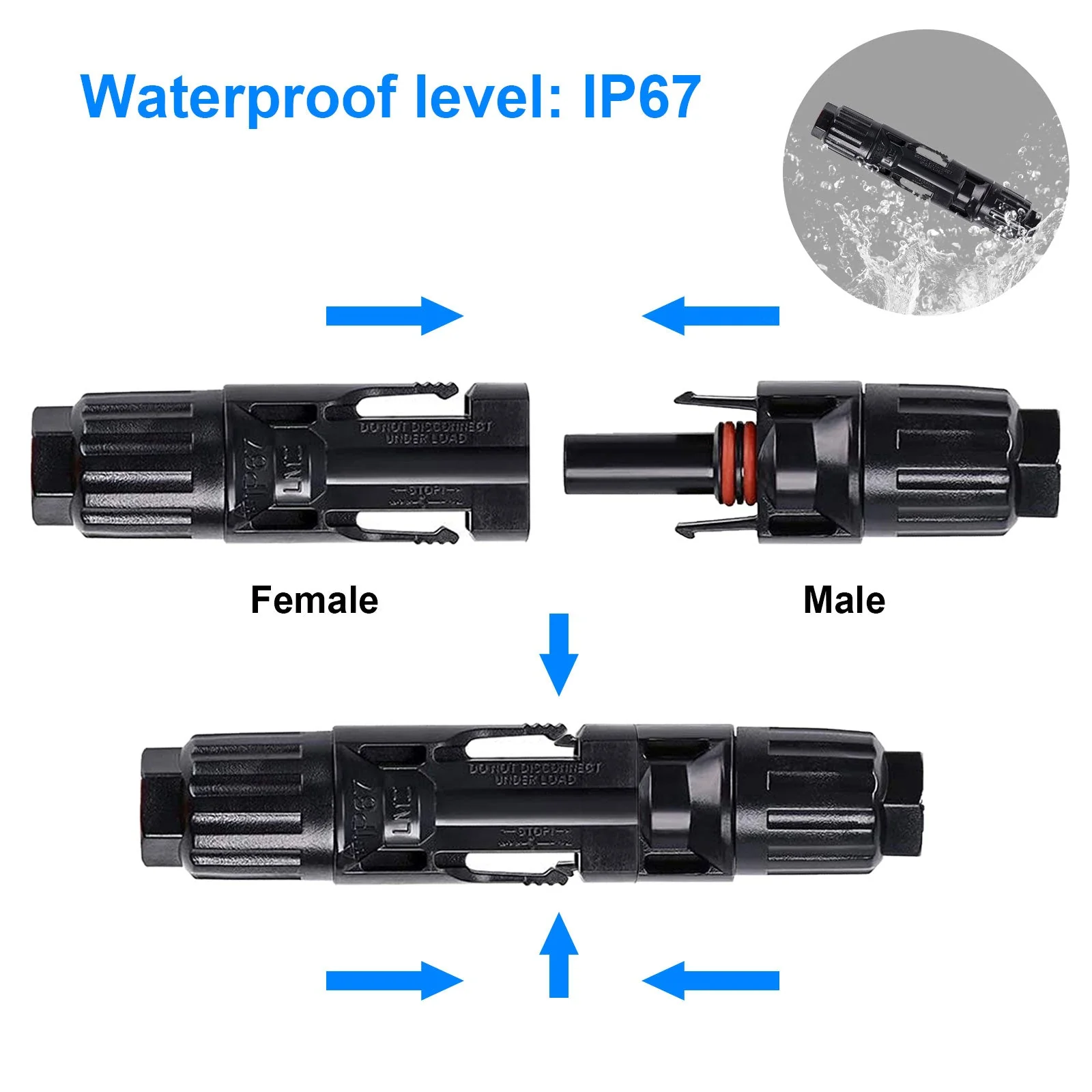 2 Pairs Male/Female Solar Connectors - Image 2