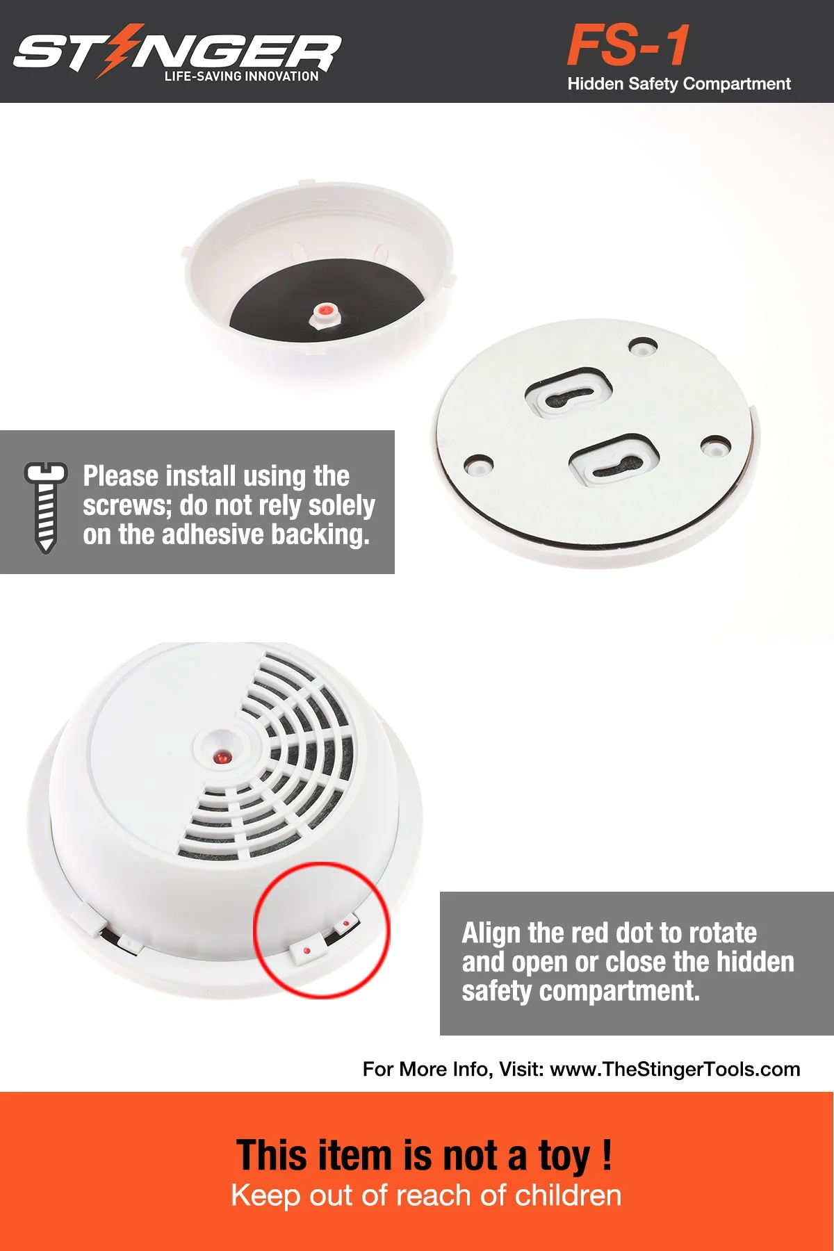 2 pcs EchoSafe Fake Smoke Detector Hidden Safe - Image 6