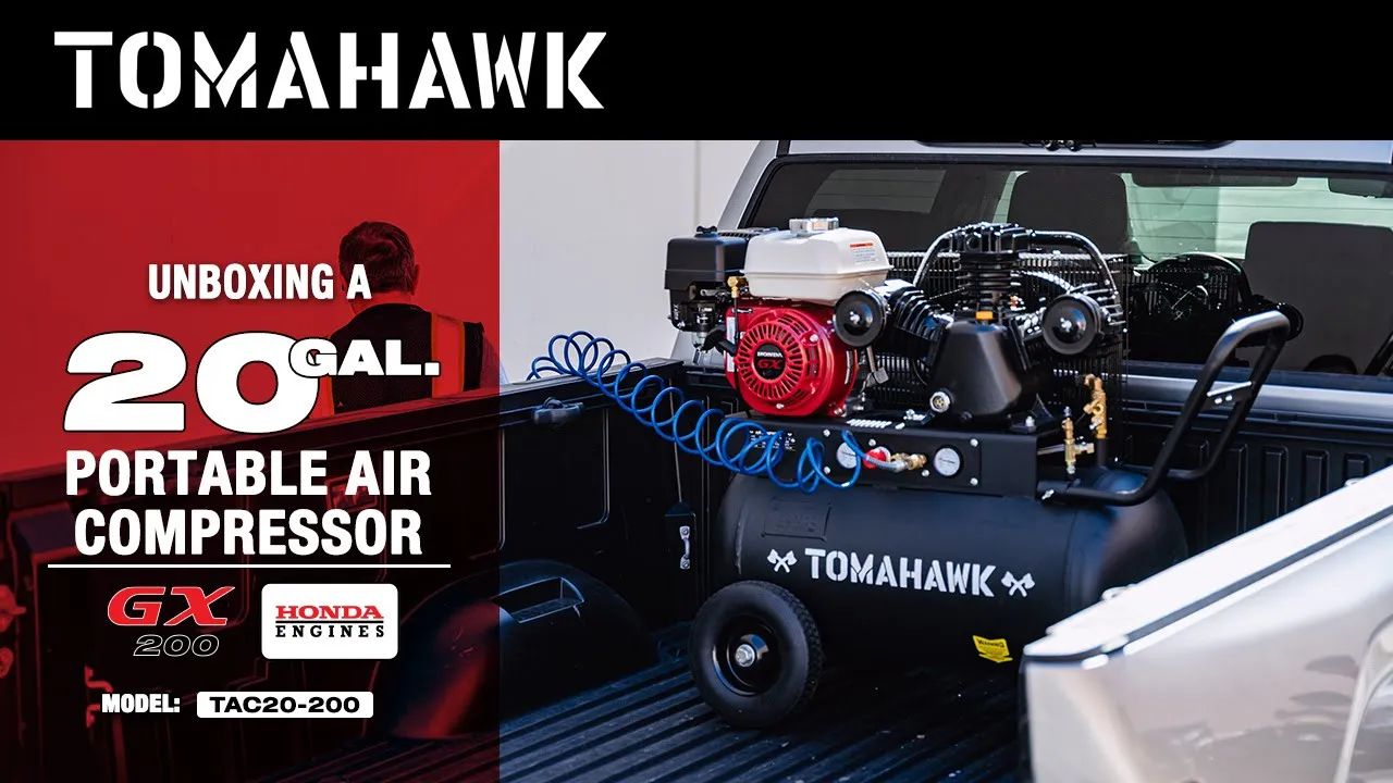 20 Gallon Portable Air Compressor 6.5HP Honda GX200 Engine Horizontal Tank 13.5 CFM @ 90 PSI Gas-Powered - Image 2