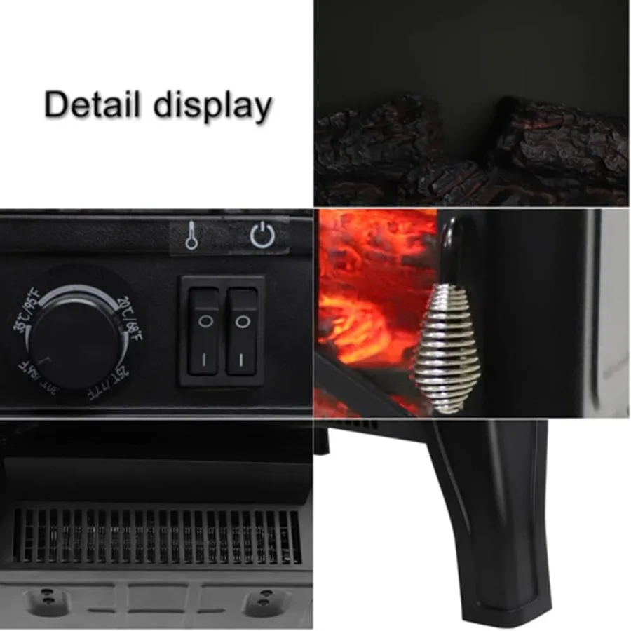 20-Inch Electric Fireplace Stove Heater with Realistic Flame & Adjustable Heat - Image 5