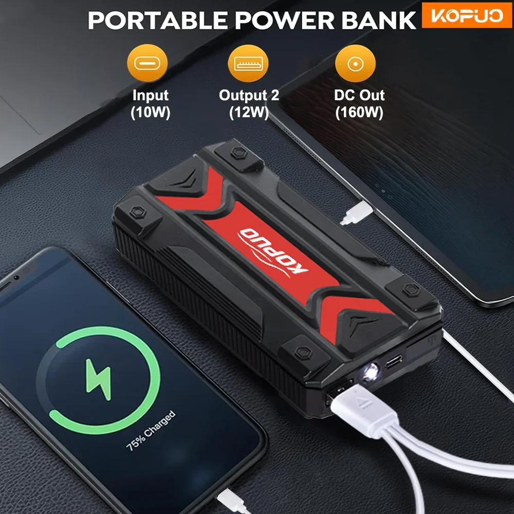 2000A Car Jump Starter 12V Portable Battery Booster Fast Charge LED Light - Image 5