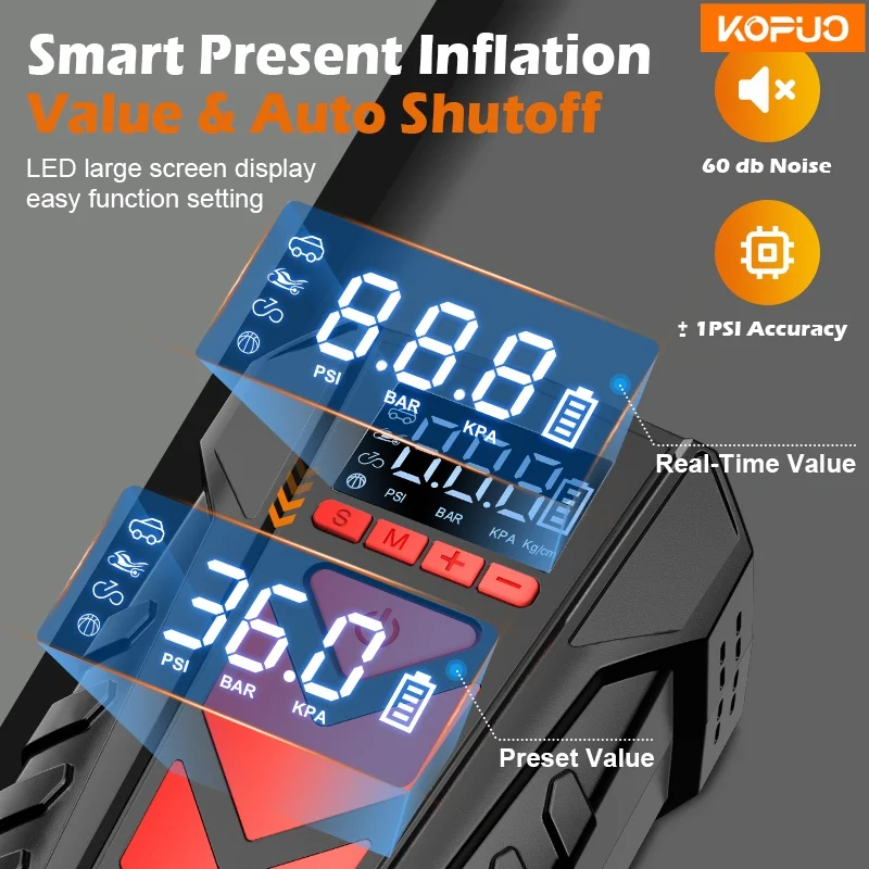2000A Car Jump Starter with Air Compressor 150PSI Tire Inflator Power Bank - Image 6