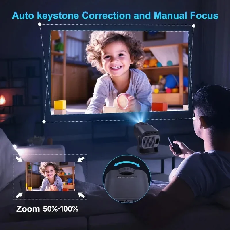 2025 4K Android 11 Projector 1080P 390ANSI Dual WiFi6 BT5.0 Portable Cinema - Image 5