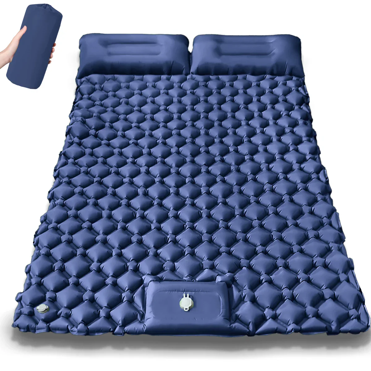 2025 Upgrade Double Air Mattress Camping Inflatable Bed Built-in Pump Waterproof - Image 15