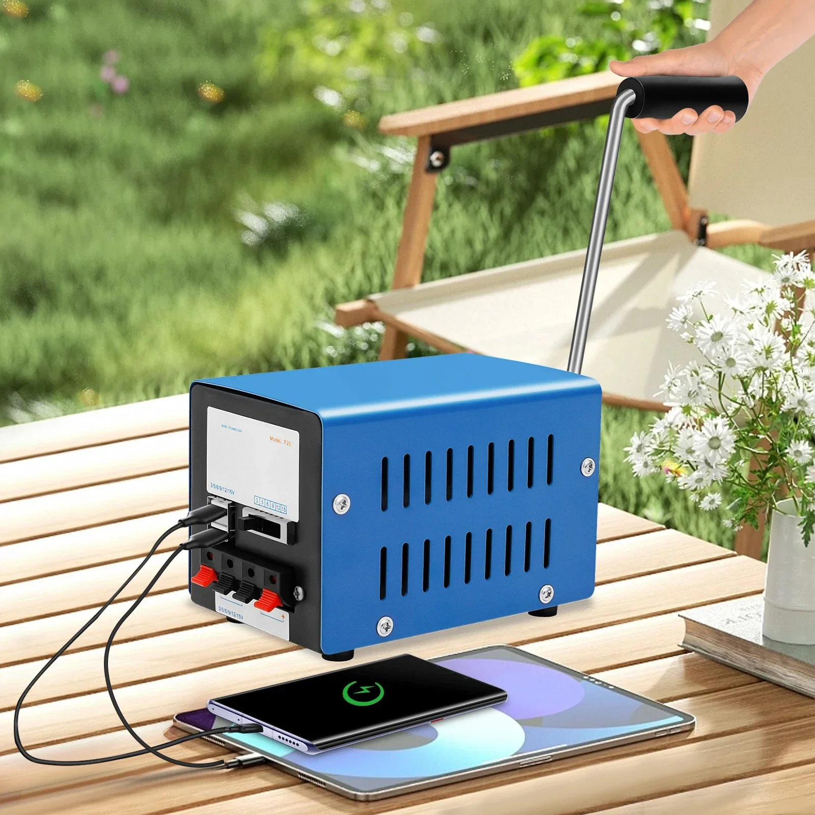 20W Hand Crank Generator Portable USB Emergency Charger for Travel Camping Survival